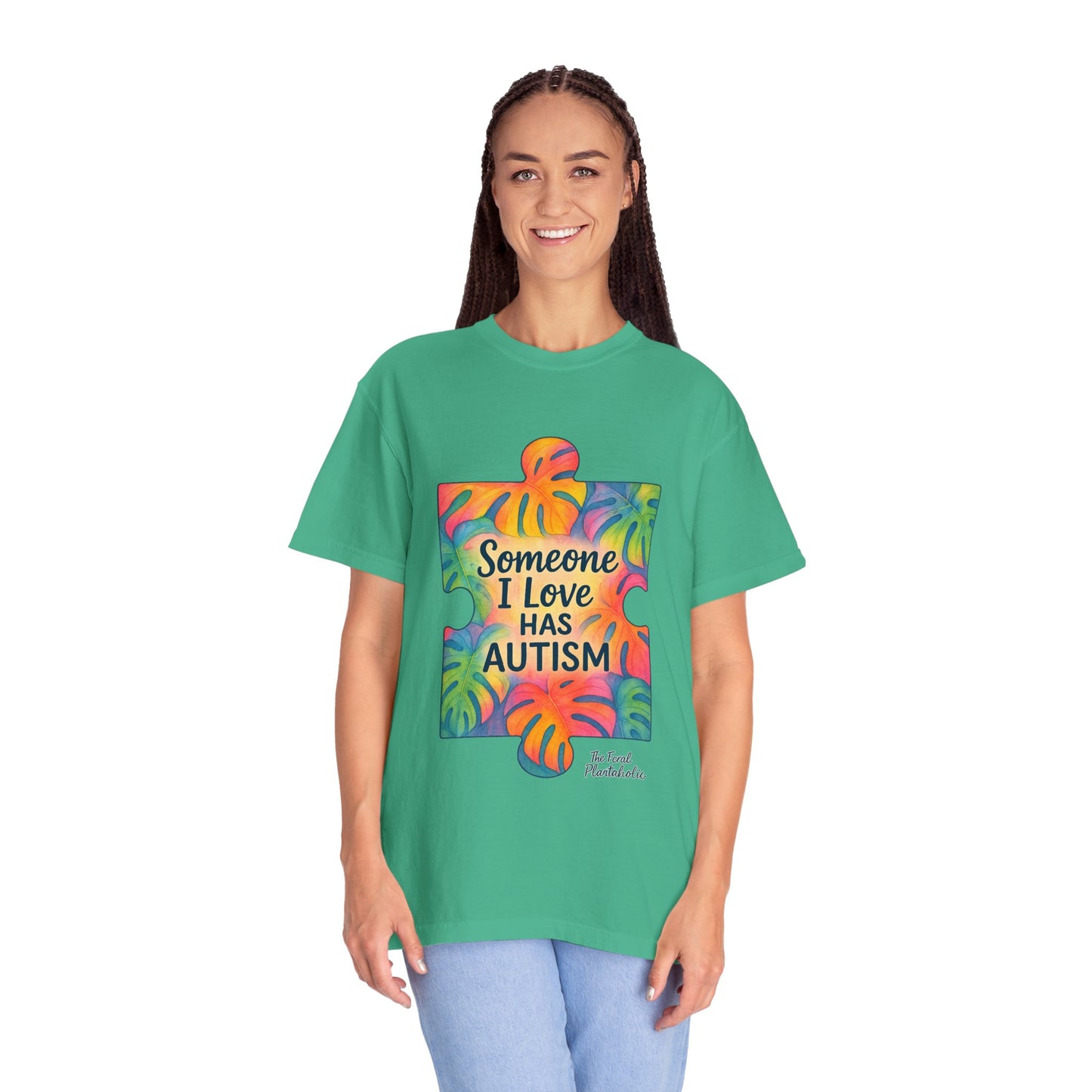 Autism Awareness T-Shirt — "Someone I Love Has Autism" Colorful Puzzle Design