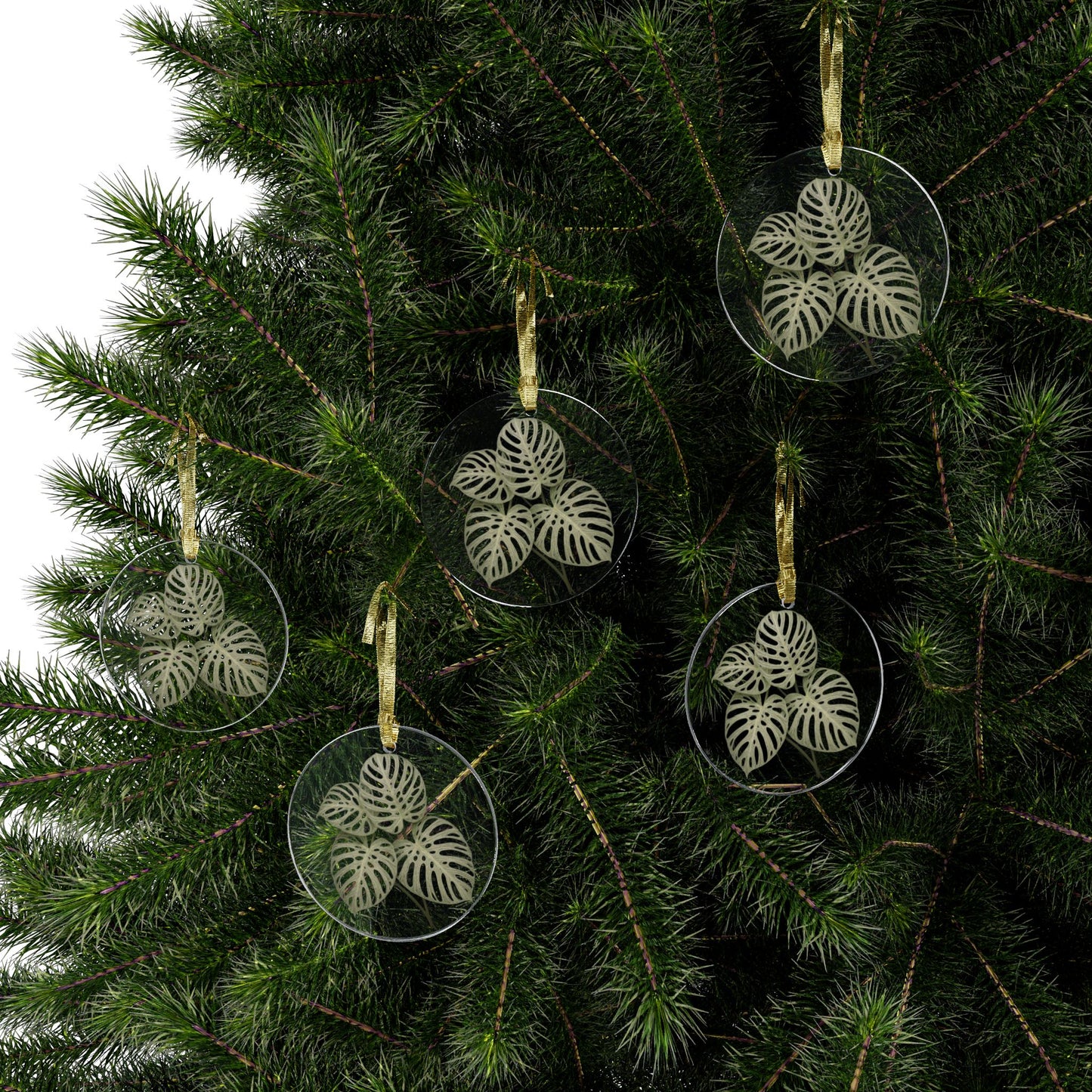 Monstera Leaf Acrylic Ornament — Botanical Holiday Decoration