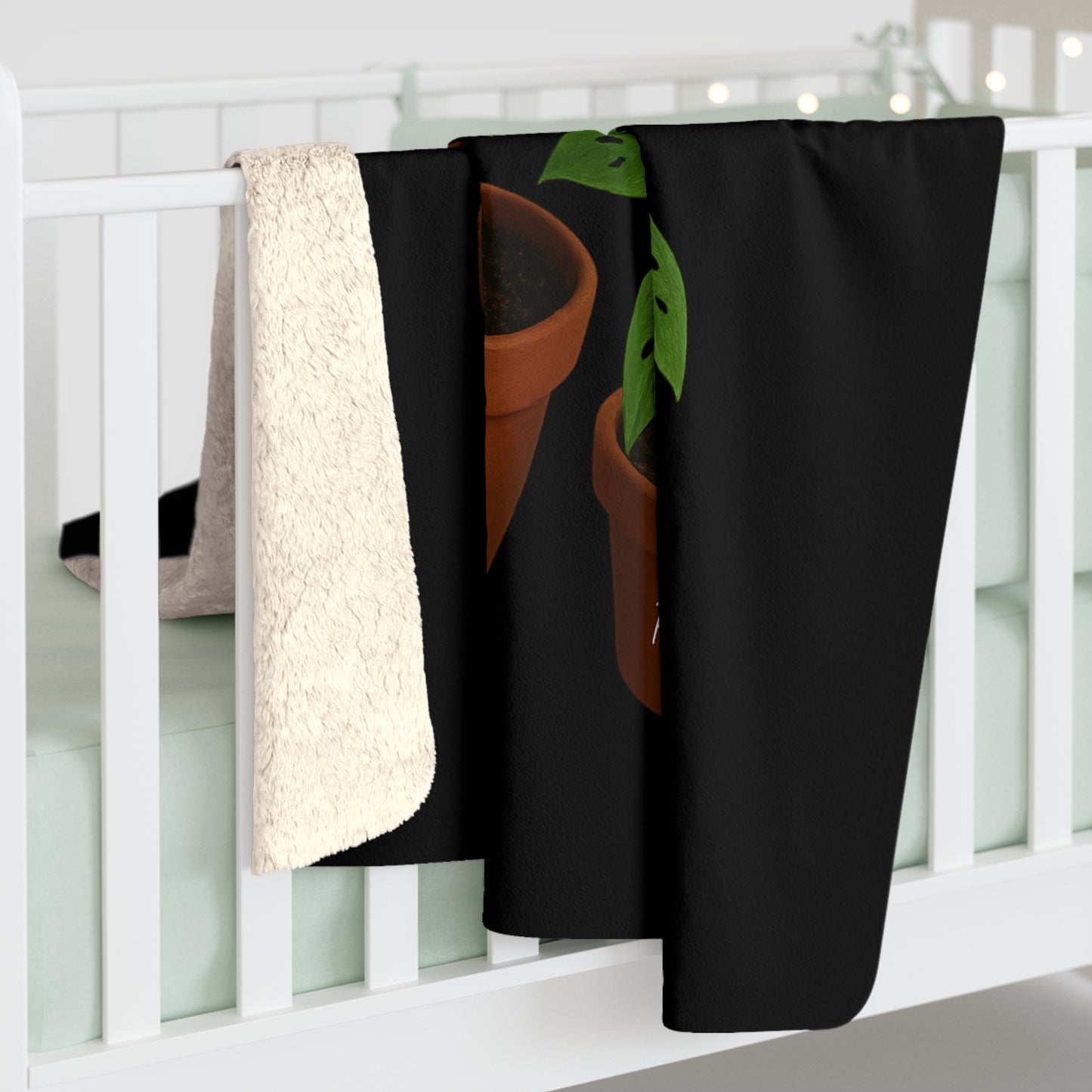 Plant Lover's Sherpa Fleece Blanket - Cozy Home Decor, Growth Motivation Gift, Plant Mom Gift, Unique Throw Blanket, Inspirational Home