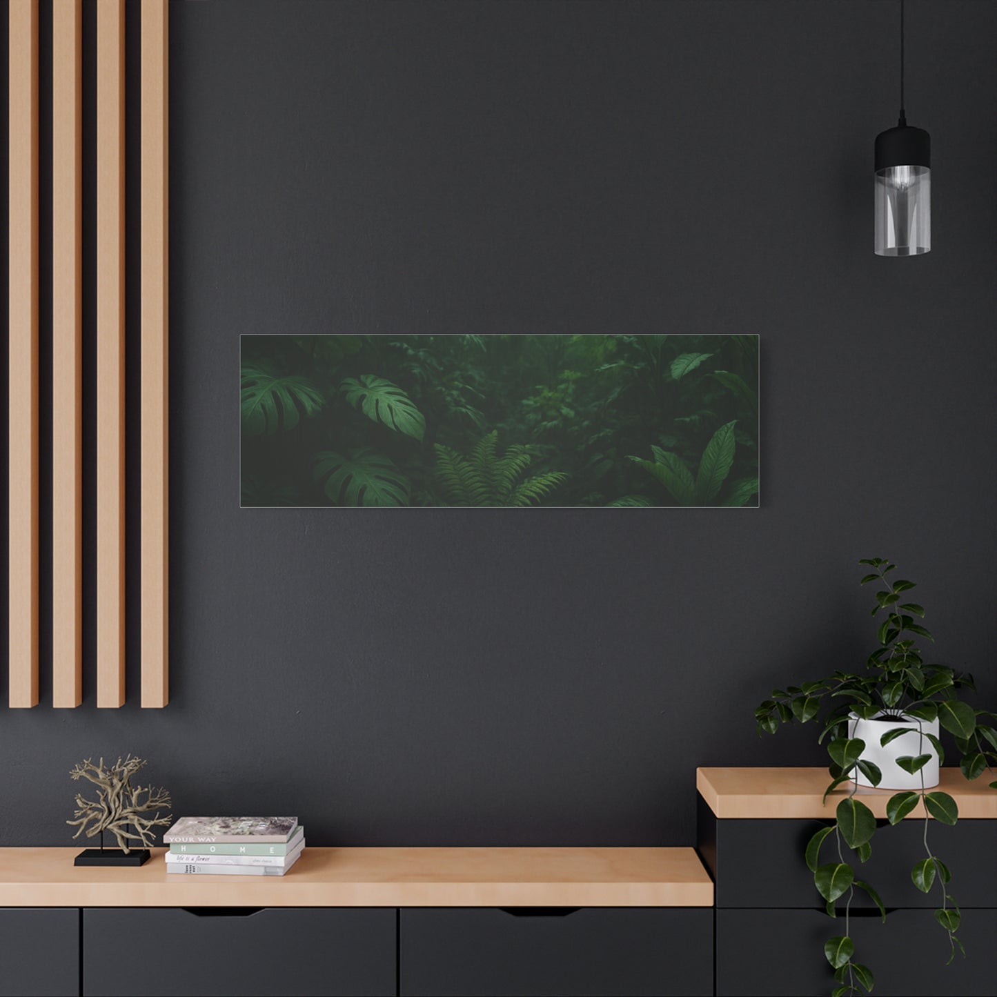 Jungle Matte Canvas Wall Art — Lush Green Tropical Forest Print (Stretched 1.25")