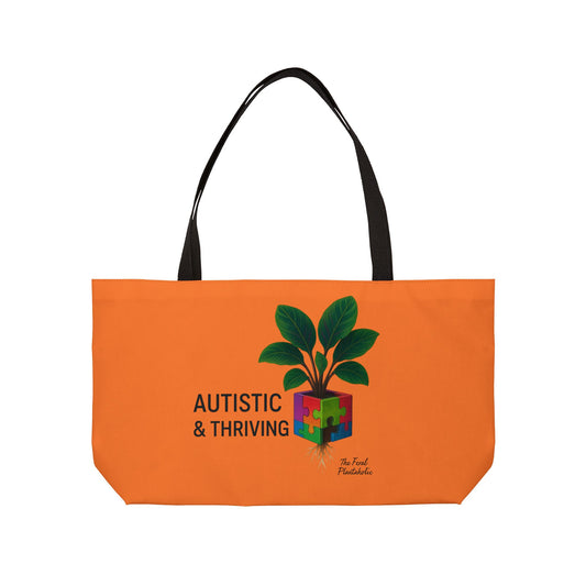 Autistic & Thriving Weekender Tote Bag | Vibrant Carryall for Activism, Gifts, Travel, Awareness, Everyday Use