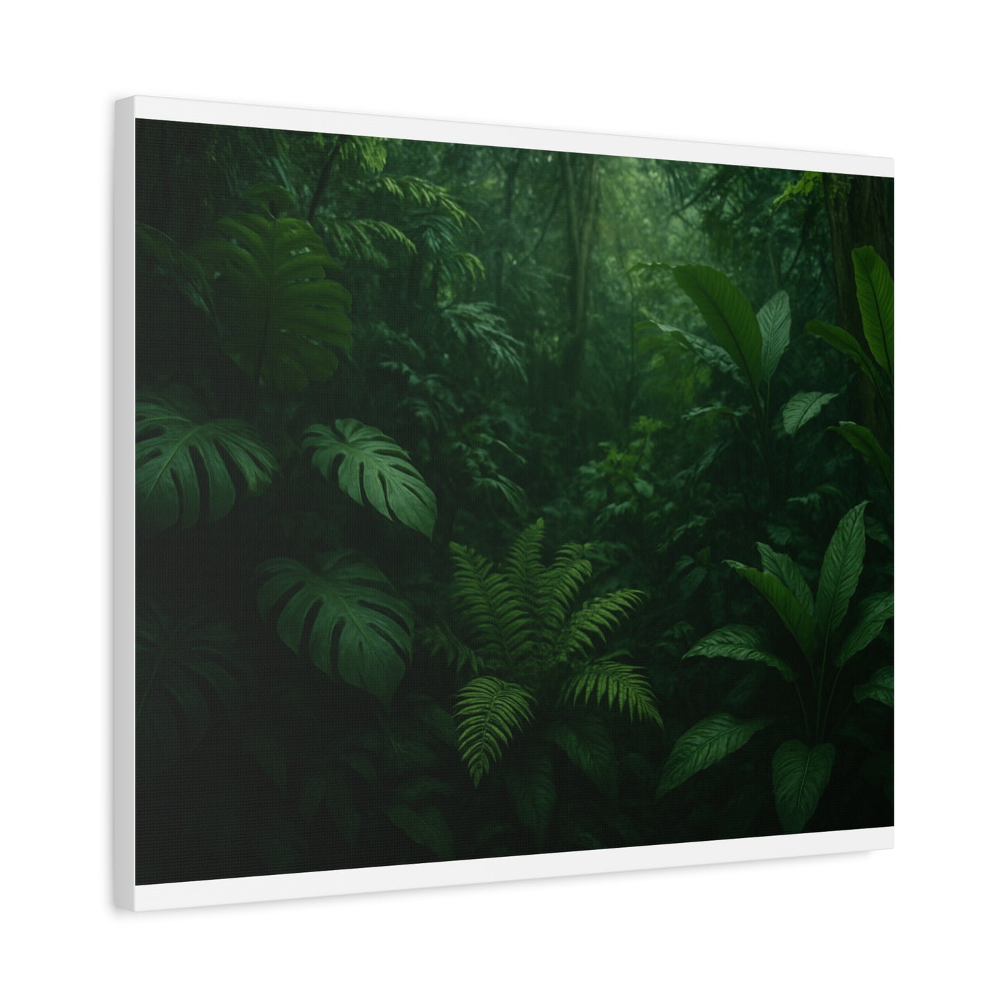 Jungle Matte Canvas Wall Art — Lush Green Tropical Forest Print (Stretched 1.25")