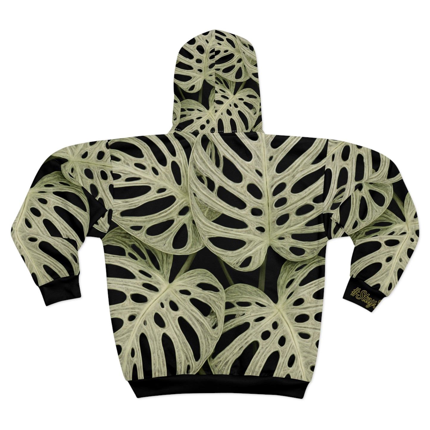 The Devil Monstera Leaf Zip Hoodie — Botanical All-Over Print Jacket