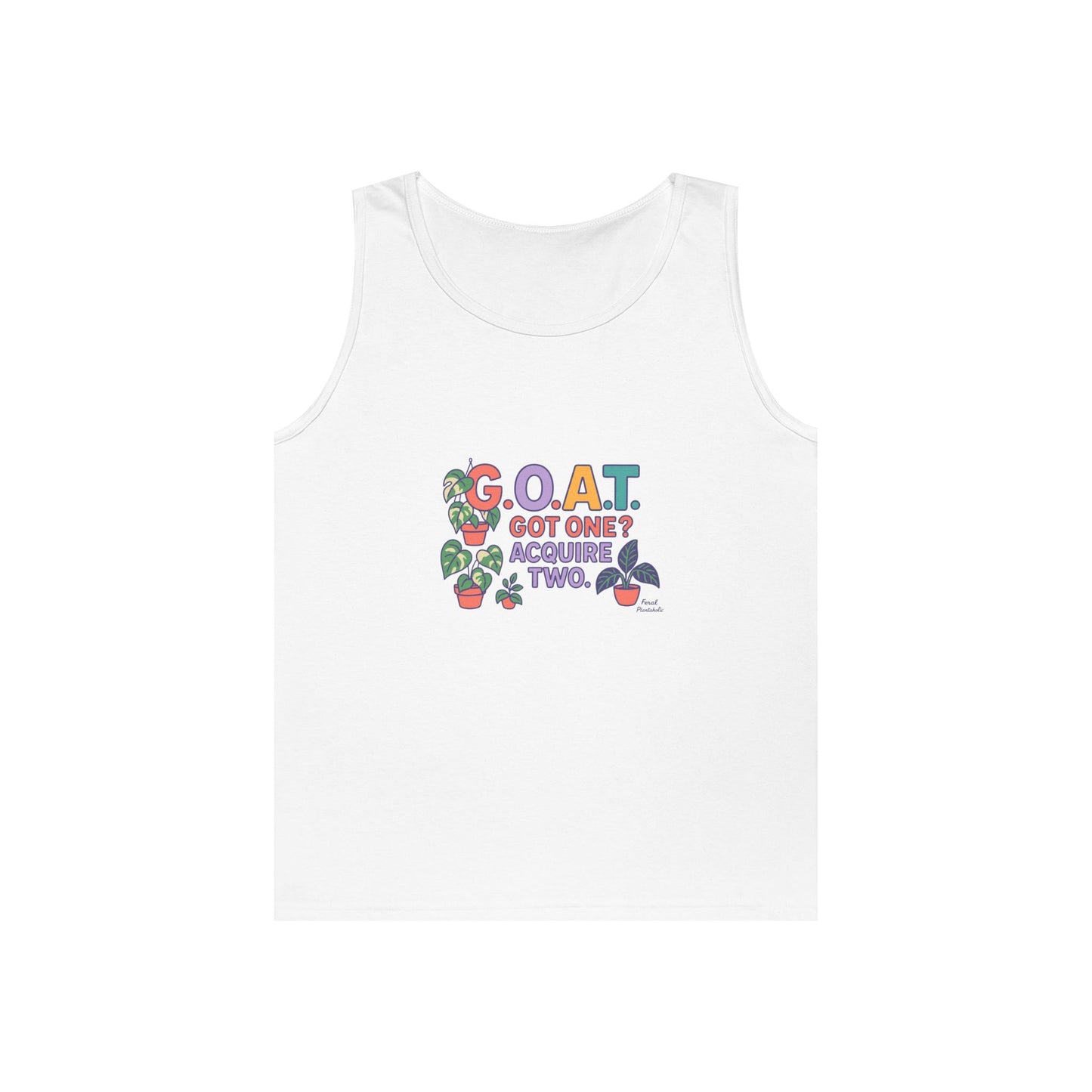 GOAT Tank Top - Unisex Heavy Cotton, Fun Graphic, Perfect for Summer, Casual Wear, Gift for Plant Lovers, St. Patrick's Day, Housewarming