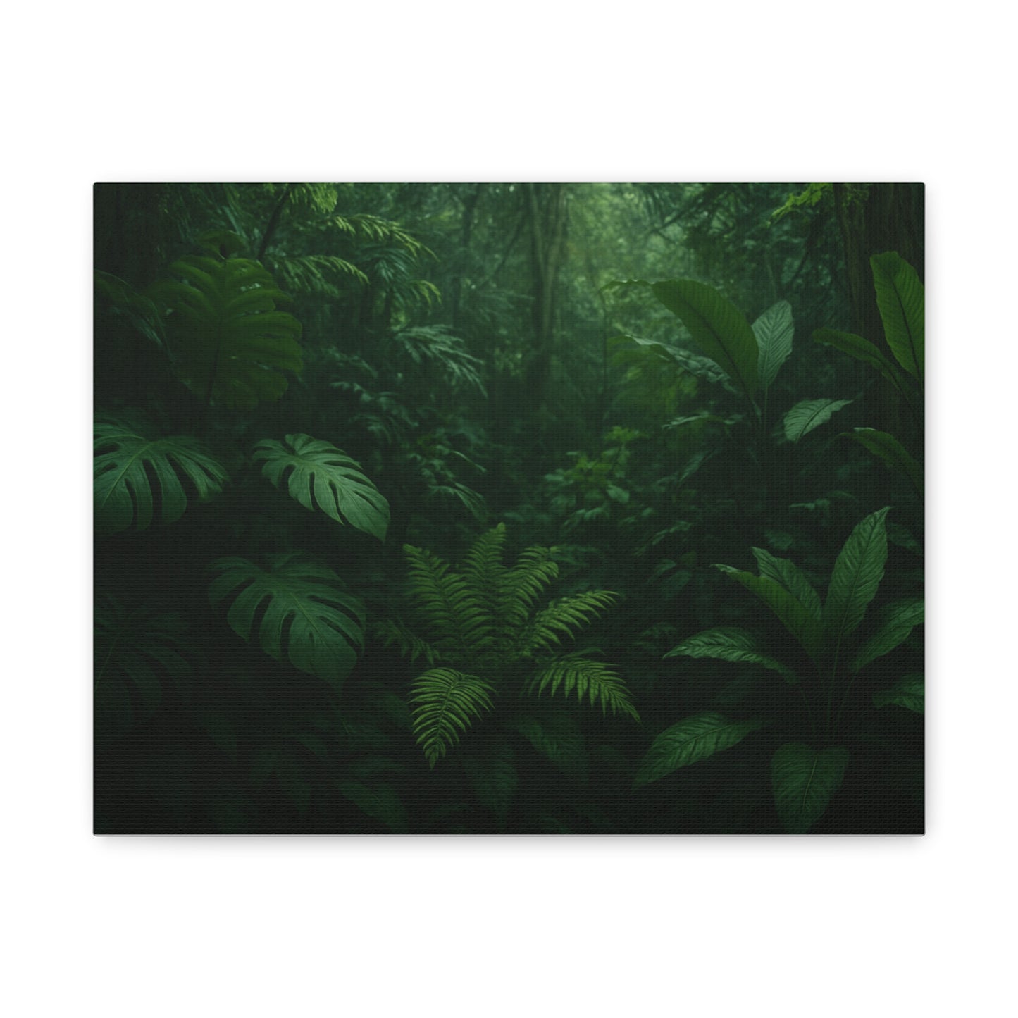 Jungle Matte Canvas Wall Art — Lush Green Tropical Forest Print (Stretched 1.25")