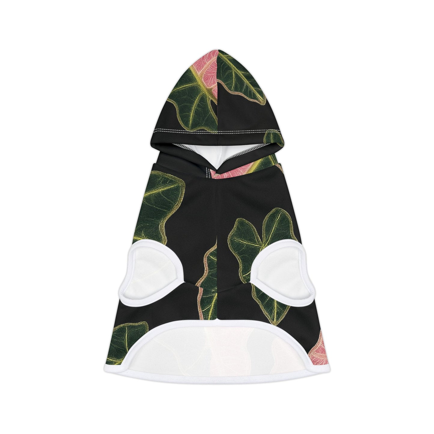 Pet Hoodie — Pink Leaf Print Hooded Dog & Cat Coat