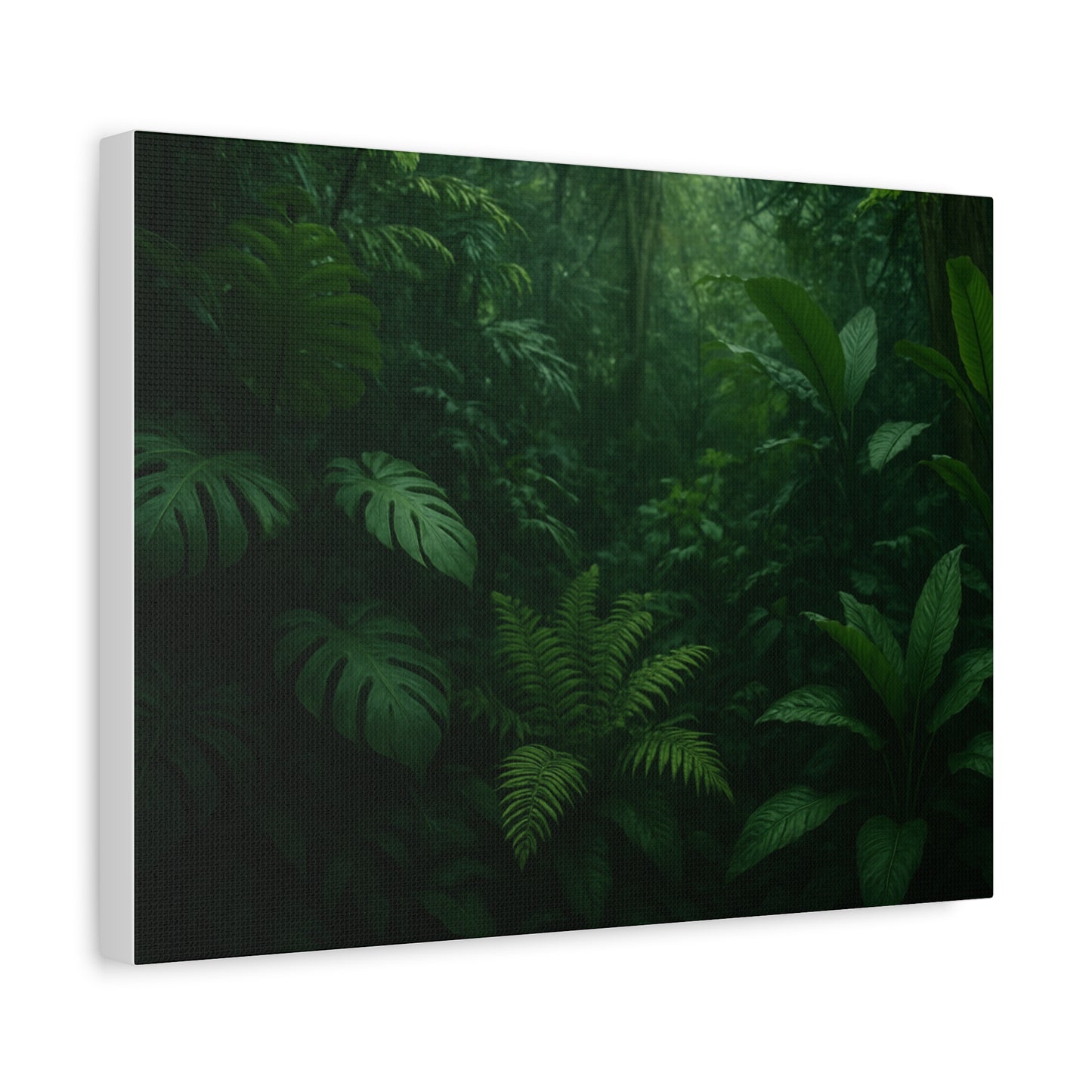 Jungle Matte Canvas Wall Art — Lush Green Tropical Forest Print (Stretched 1.25")