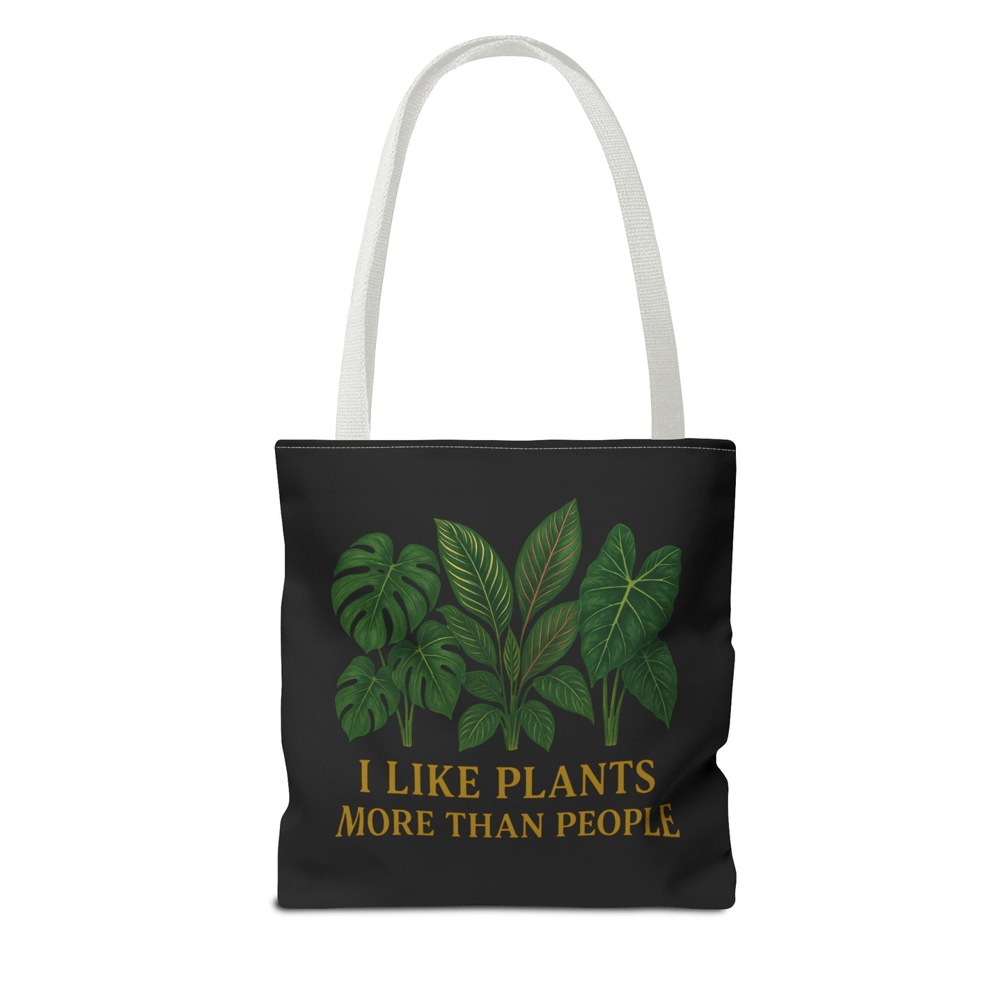 Plant Lover Tote Bag — “I Like Plants More Than People” Botanical Canvas Tote