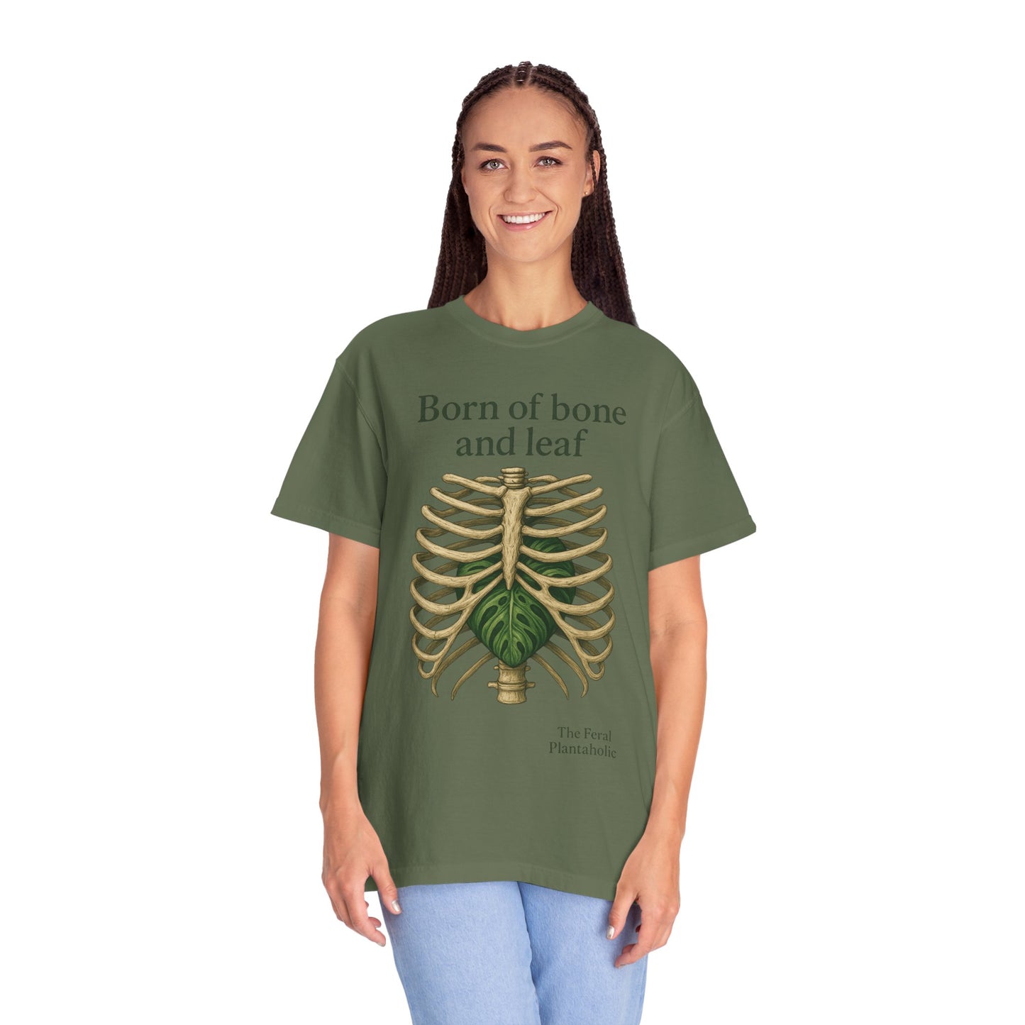 Born of Bone and Leaf T-Shirt — Botanical Ribcage Graphic Tee