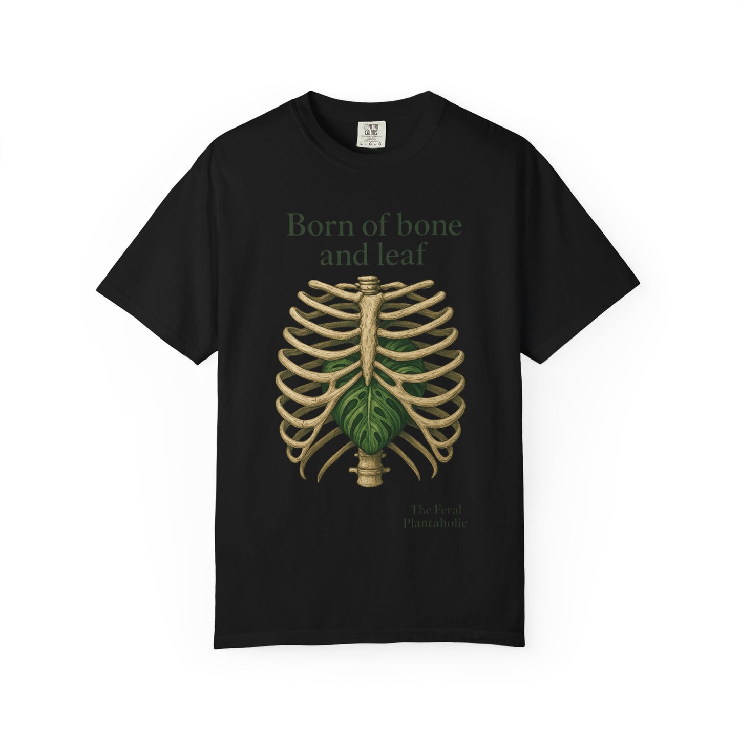 Born of Bone and Leaf T-Shirt — Botanical Ribcage Graphic Tee