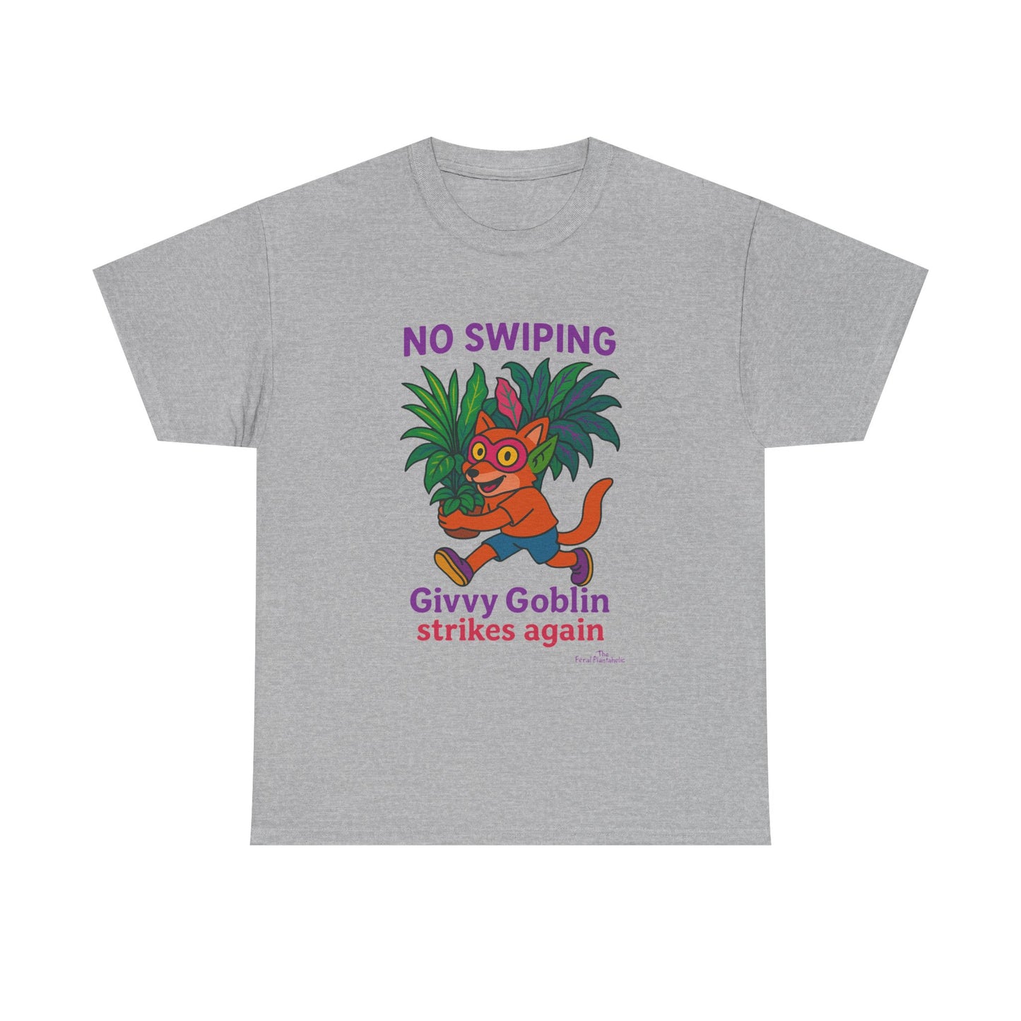 Givvy Goblin Unisex Heavy Cotton Tee - Fun Cartoon Shirt for Casual Wear, Gifts, Parties, and Holidays