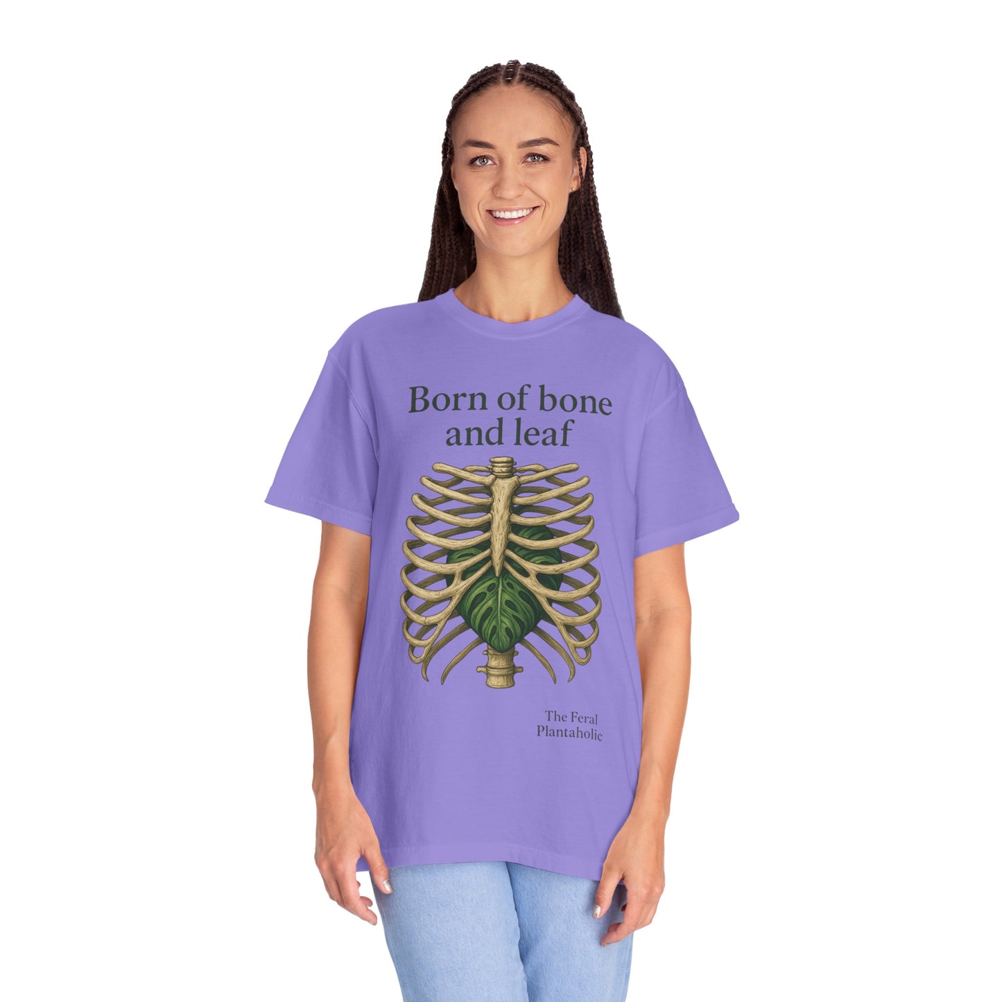 Born of Bone and Leaf T-Shirt — Botanical Ribcage Graphic Tee