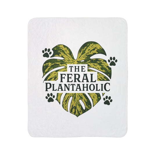 Fleece Sherpa Blanket with 'The Feral Plantaholic' Design, Cozy Gift for Plant Lovers, Ideal for Home Decor, Perfect for Any Occasion, [...]