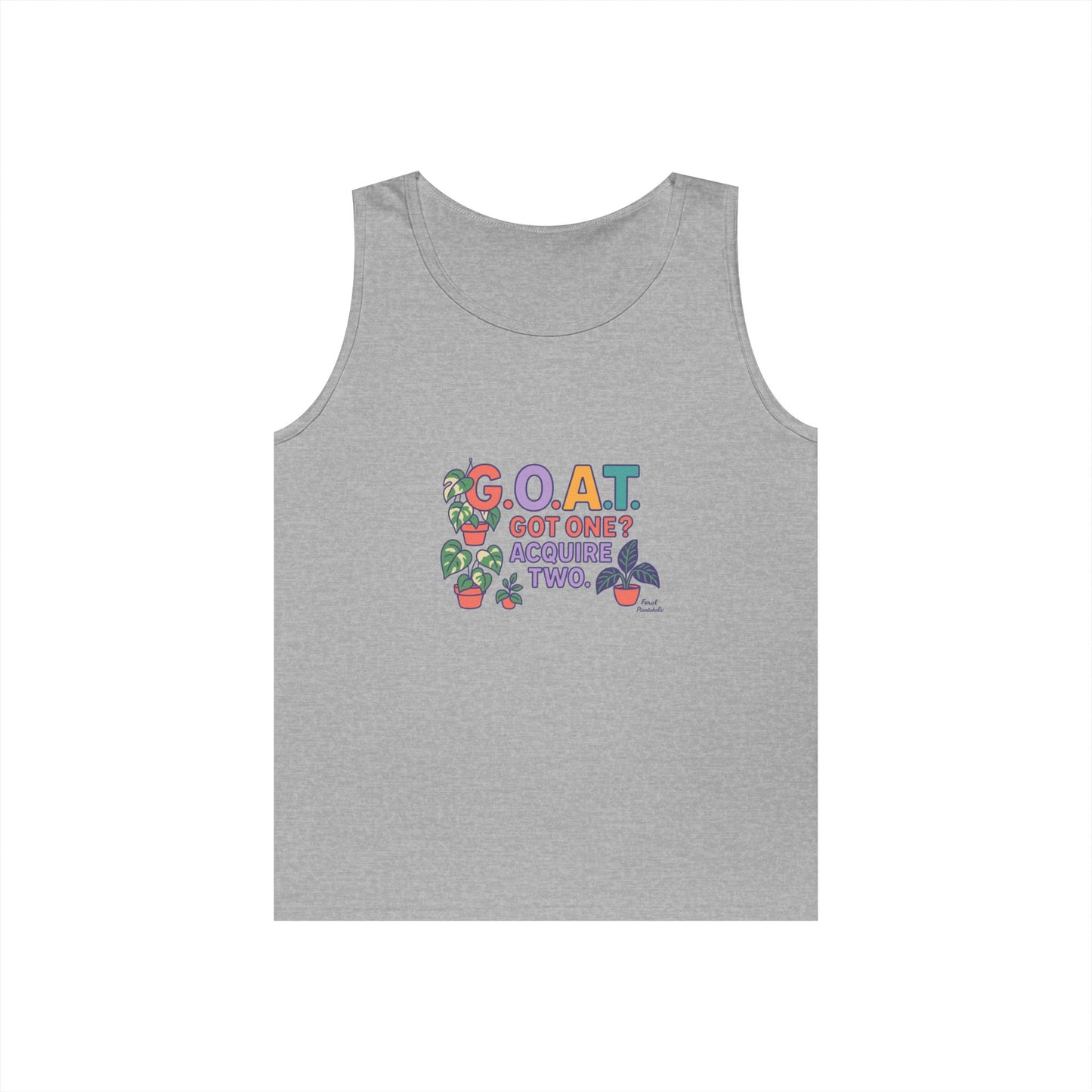 GOAT Tank Top - Unisex Heavy Cotton, Fun Graphic, Perfect for Summer, Casual Wear, Gift for Plant Lovers, St. Patrick's Day, Housewarming