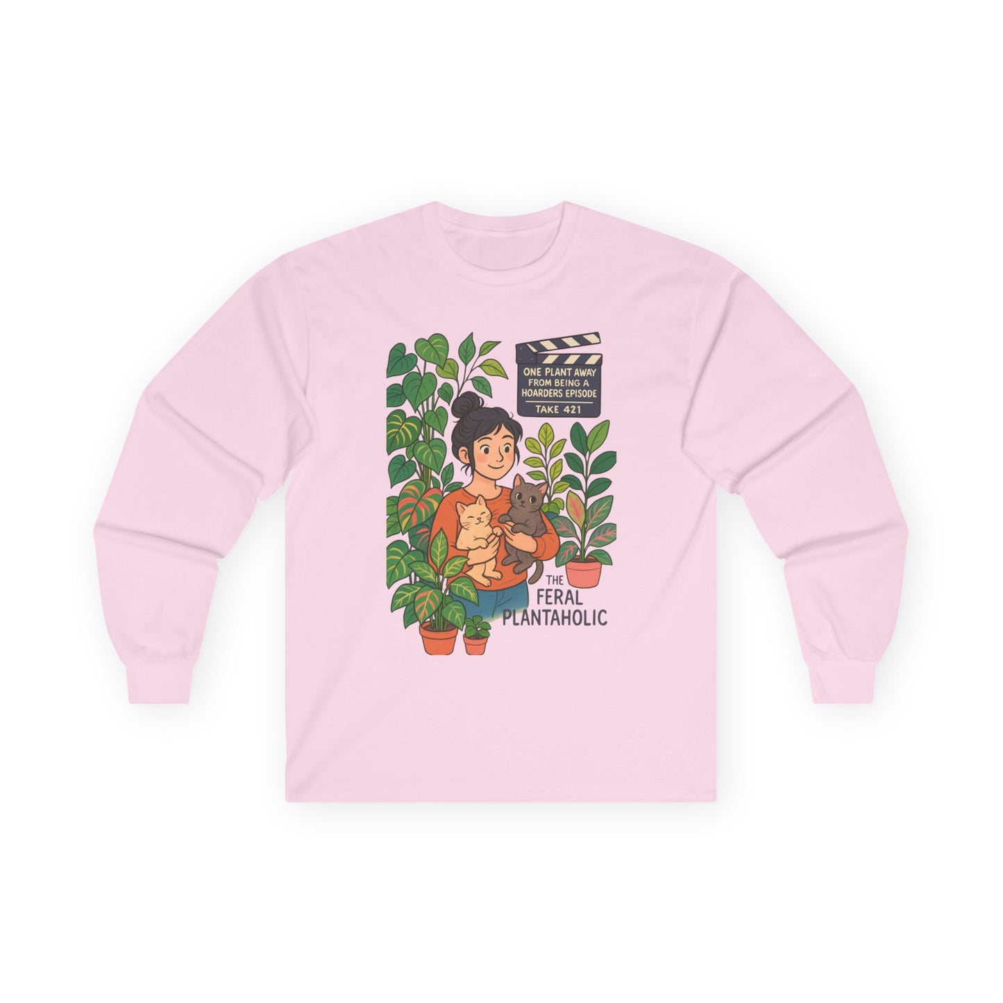 Feral Plantaholic Long Sleeve Tee, Unisex Plant Lover Shirt, Gardening Gift, Eco-Friendly Apparel, Casual Wear, Nature Inspired Fashion