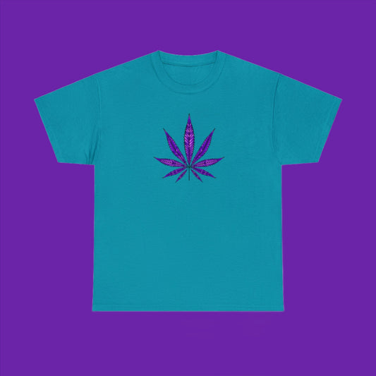 Purple Cannabis Leaf Tee
