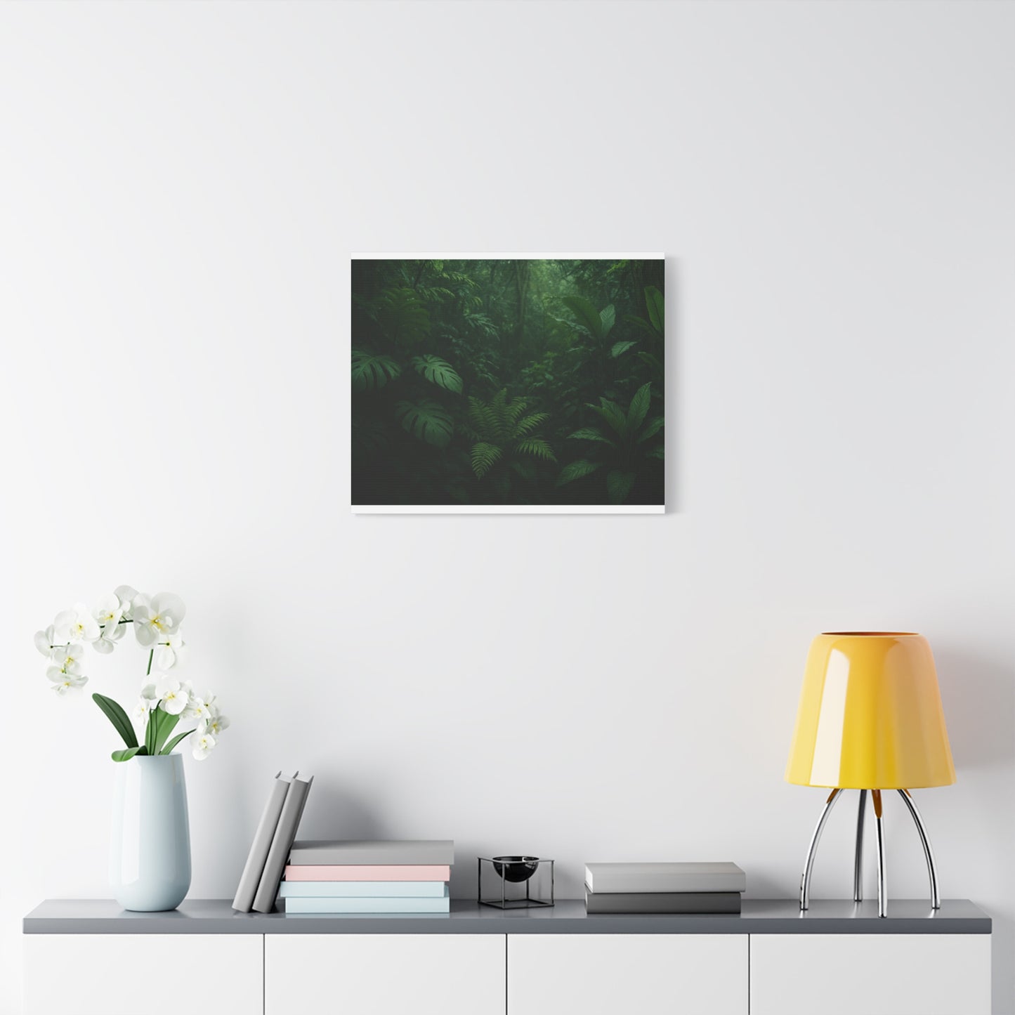 Jungle Matte Canvas Wall Art — Lush Green Tropical Forest Print (Stretched 1.25")