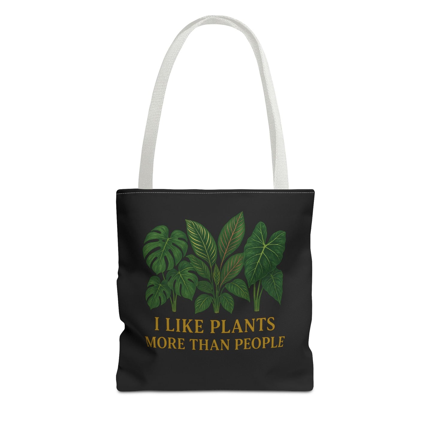 Plant Lover Tote Bag — “I Like Plants More Than People” Botanical Canvas Tote
