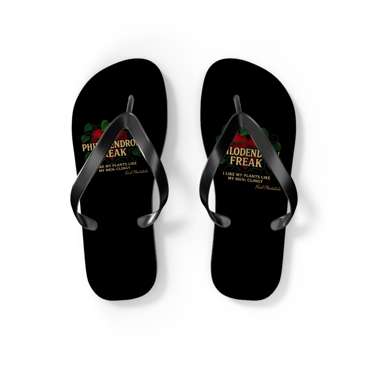 Philodendron Themed Flip Flops - Fun Summer Footwear, Beach Essentials, Gift for Fruit Lovers, Casual Sandals, Summer Vibes