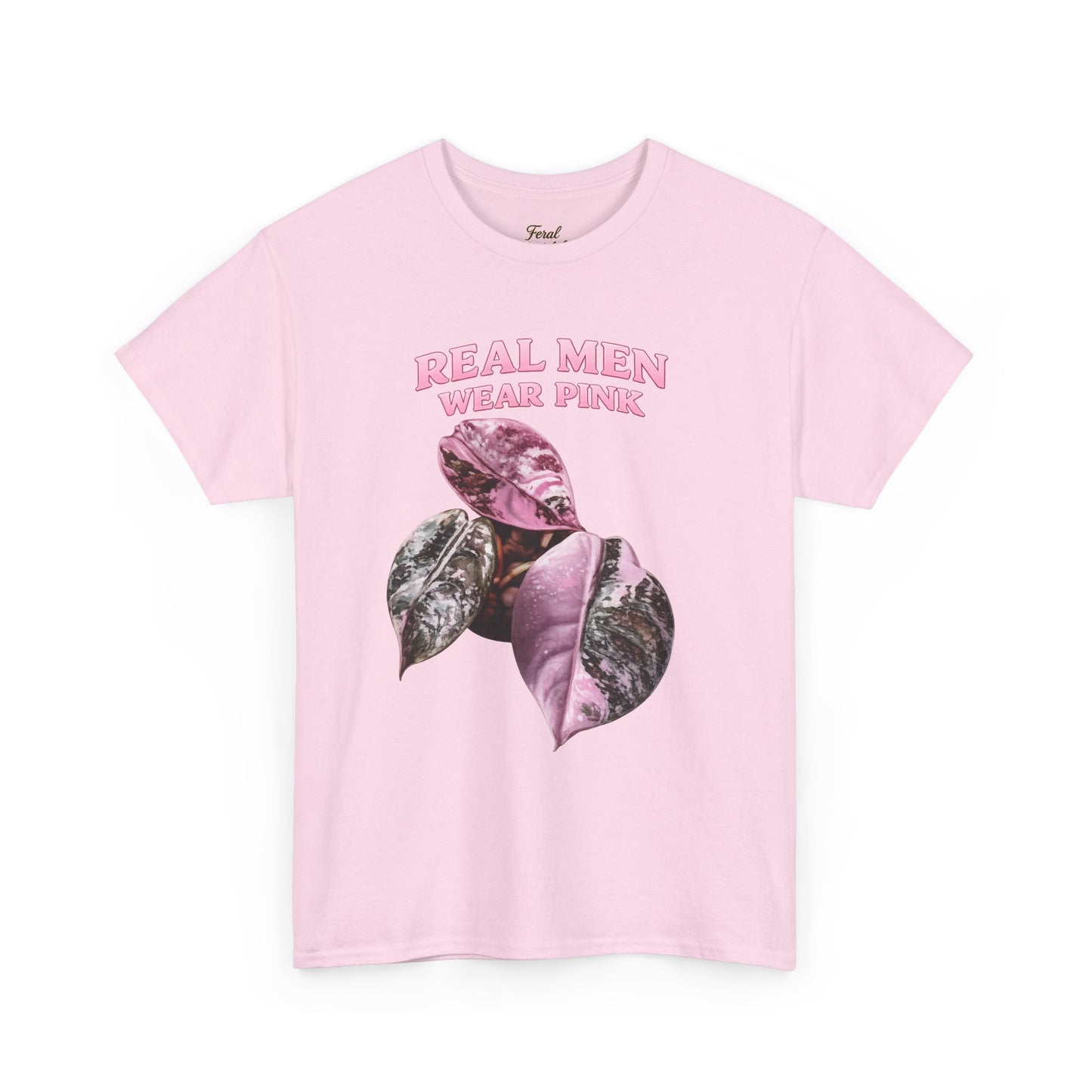Real Men Wear Pink T-Shirt – Vintage Pink Leaf Graphic Tee