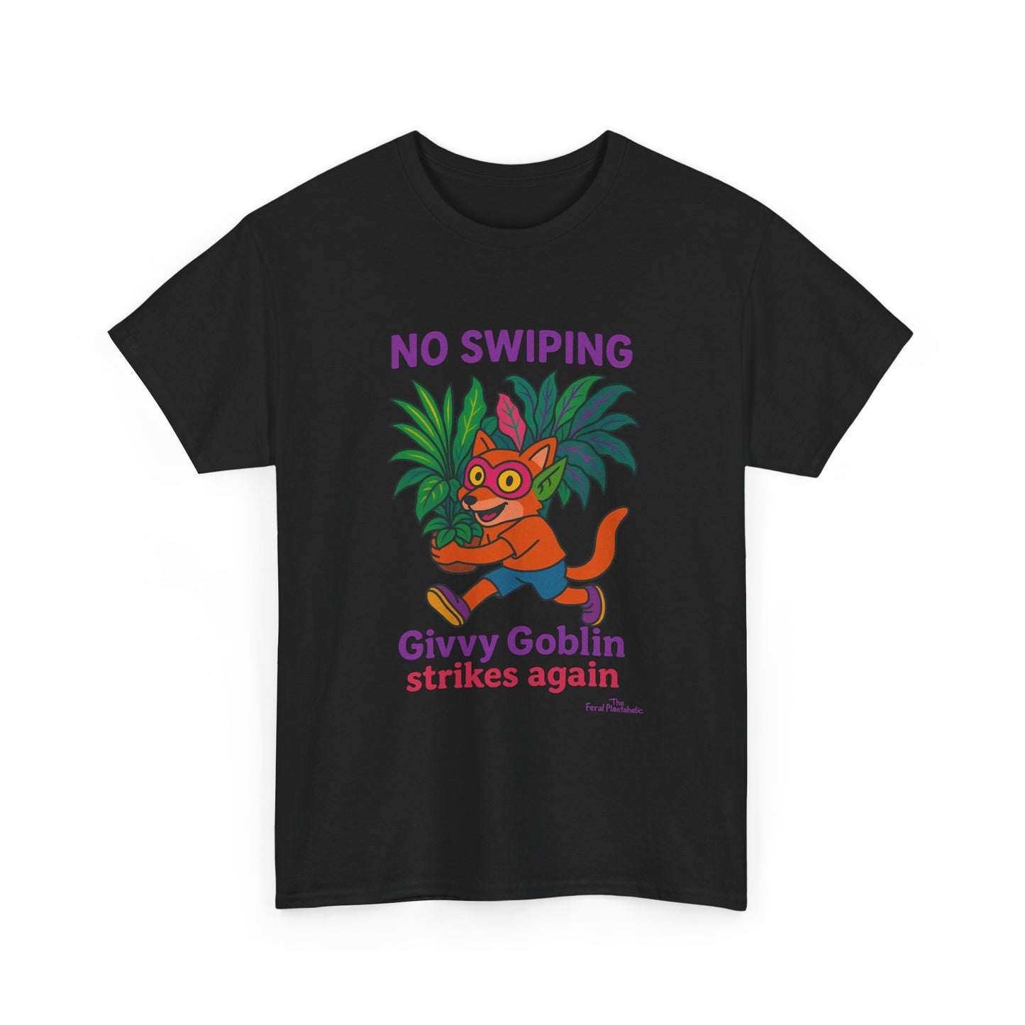 Givvy Goblin Unisex Heavy Cotton Tee - Fun Cartoon Shirt for Casual Wear, Gifts, Parties, and Holidays