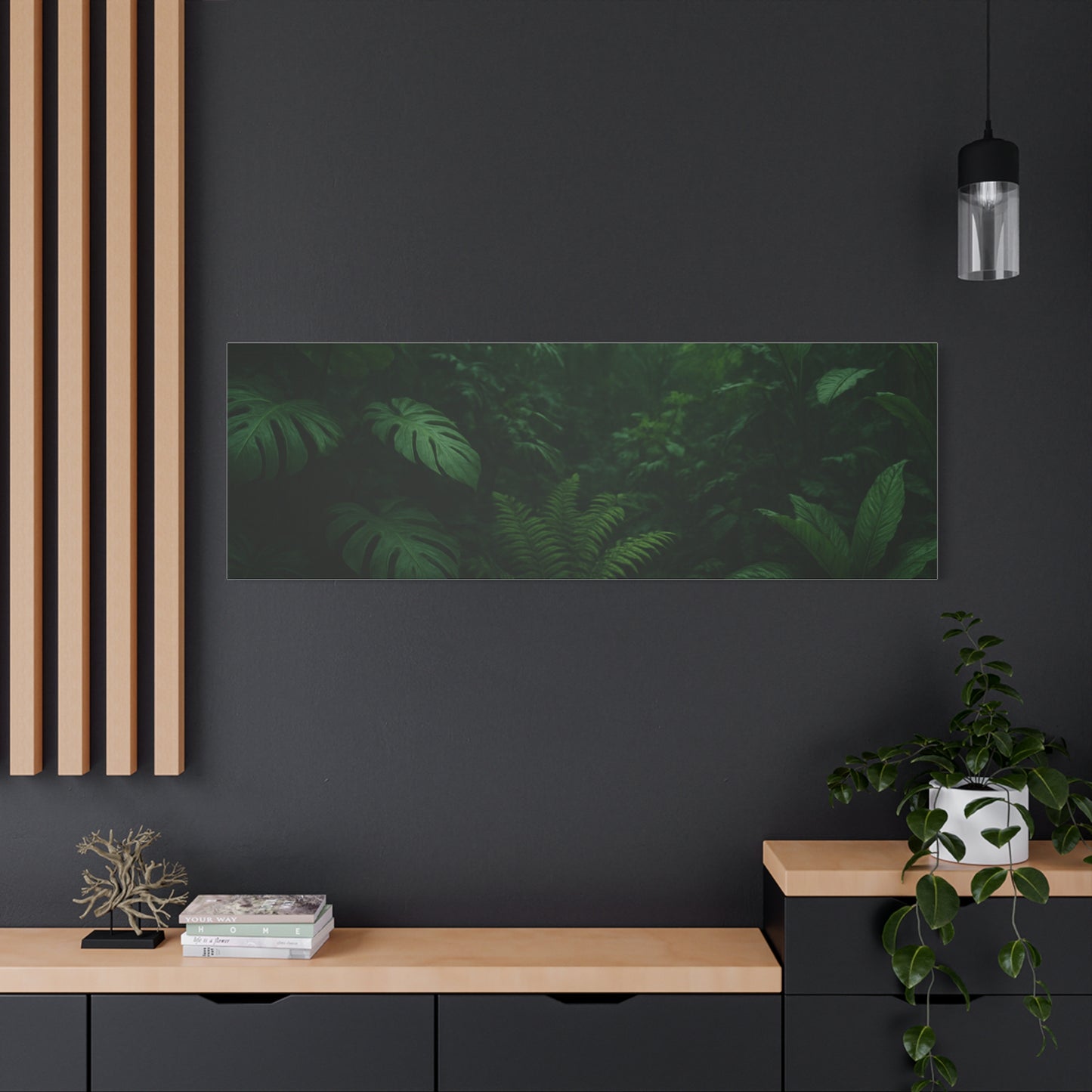 Jungle Matte Canvas Wall Art — Lush Green Tropical Forest Print (Stretched 1.25")