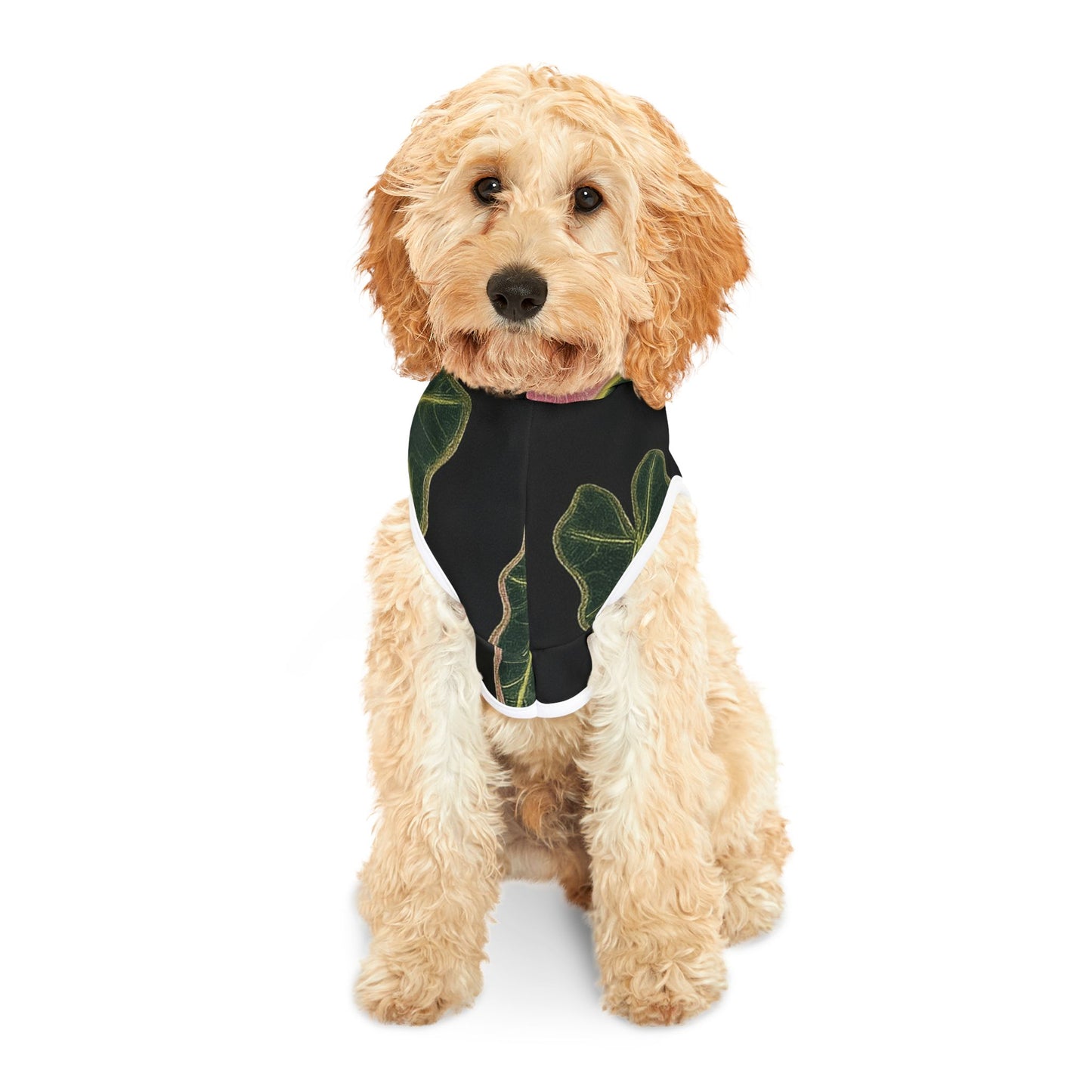 Pet Hoodie — Pink Leaf Print Hooded Dog & Cat Coat