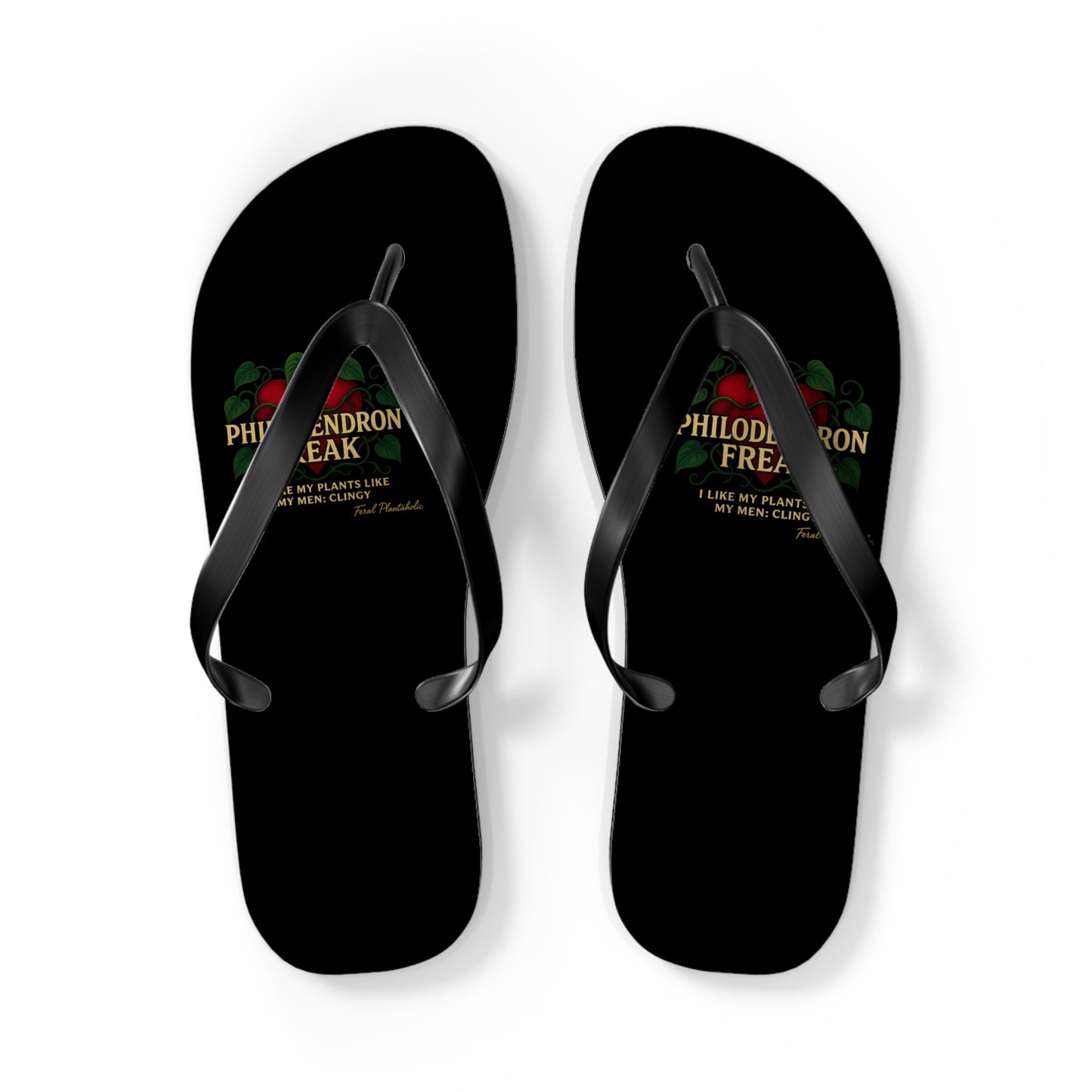 Philodendron Themed Flip Flops - Fun Summer Footwear, Beach Essentials, Gift for Fruit Lovers, Casual Sandals, Summer Vibes
