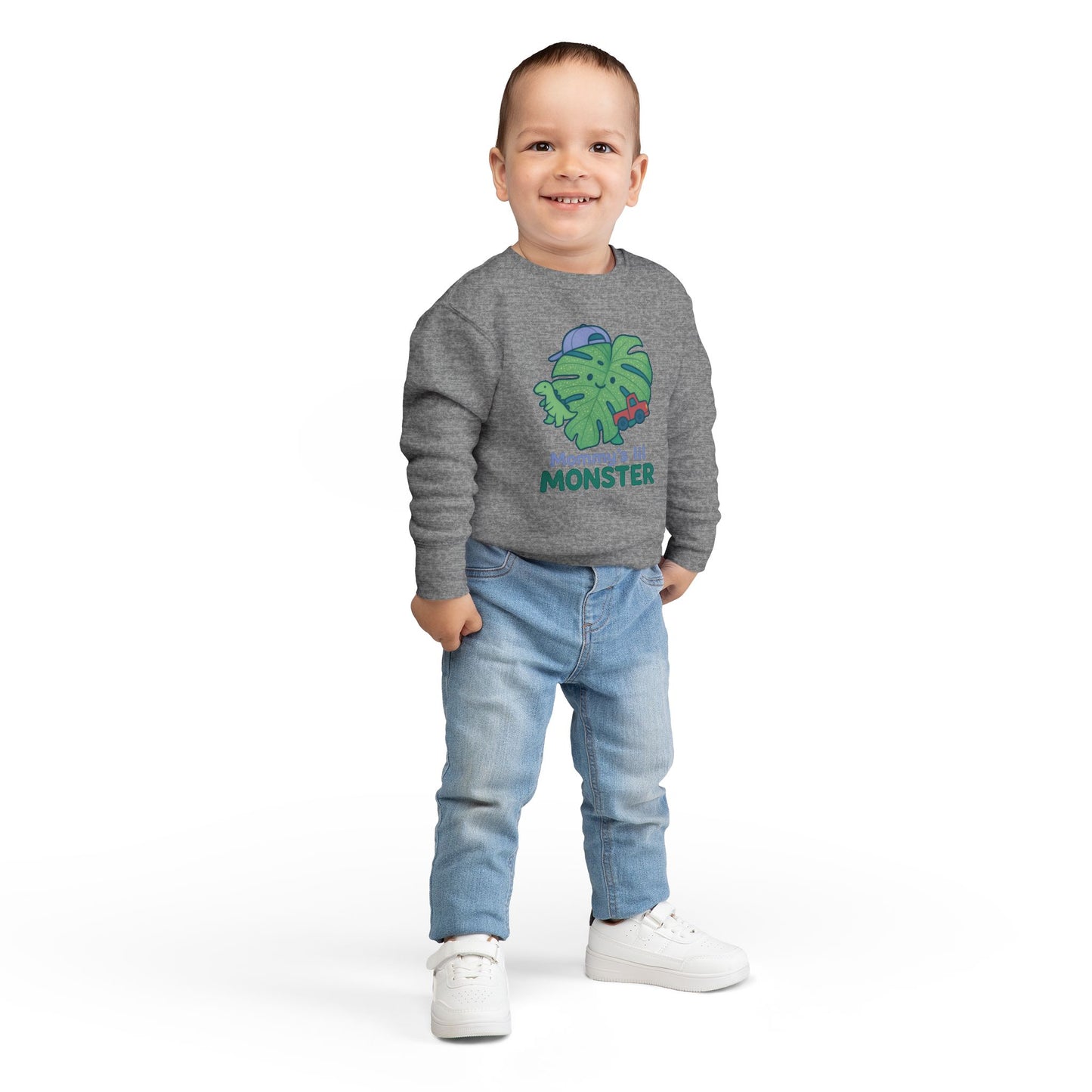 Toddler Monster Sweatshirt with Cute Design, Kids' Apparel, Gifts for Mom, Fun Toddler Clothing, Playdate Outfit