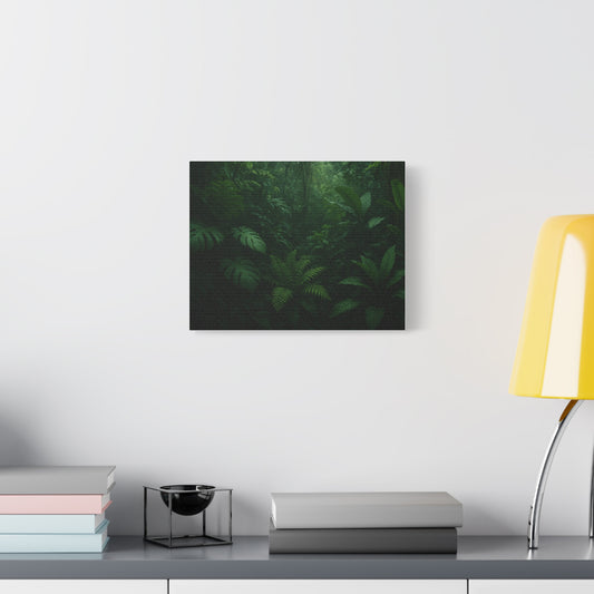 Jungle Matte Canvas Wall Art — Lush Green Tropical Forest Print (Stretched 1.25")