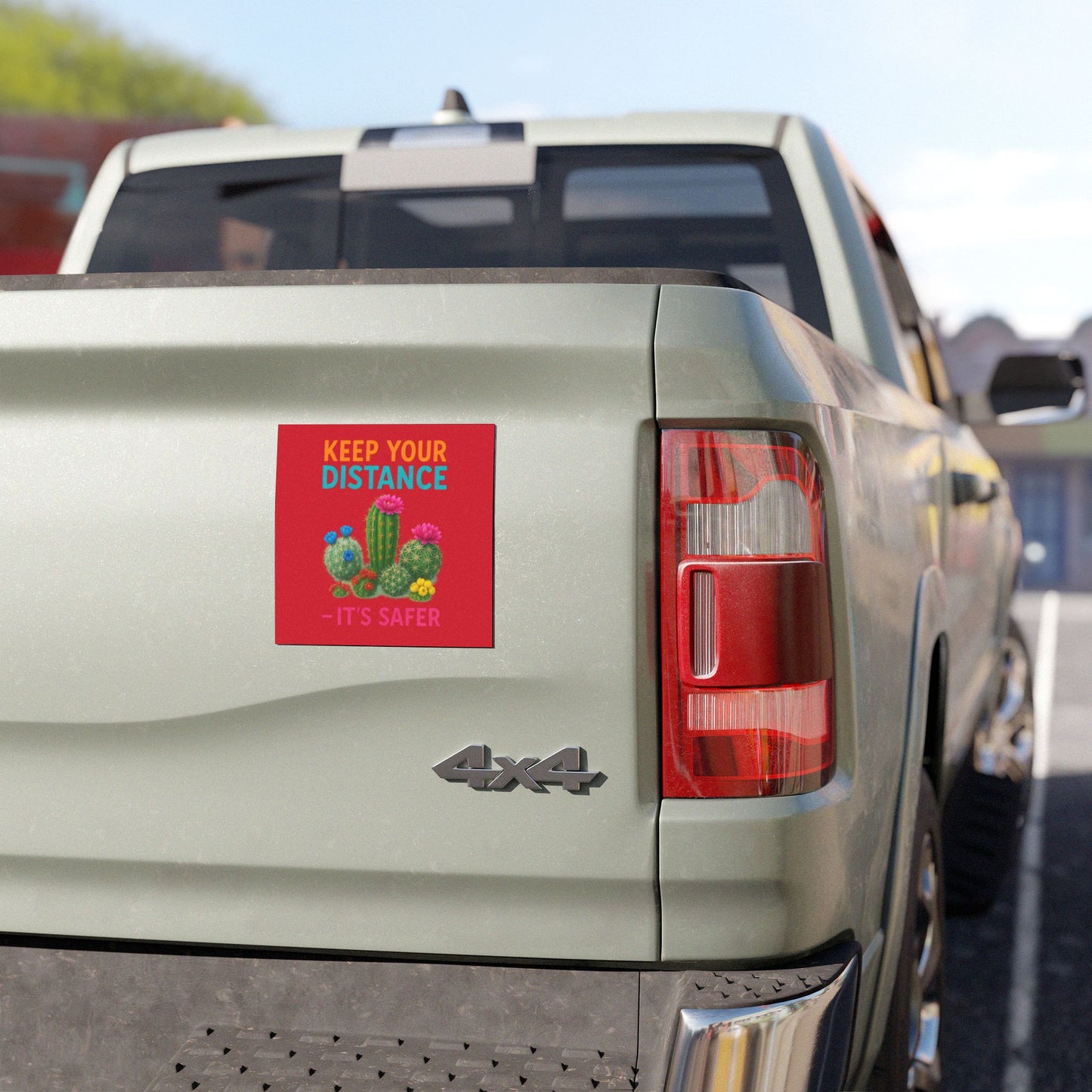 Keep Your Distance Car Magnet — Funny Cactus Safety Reminder Magnet