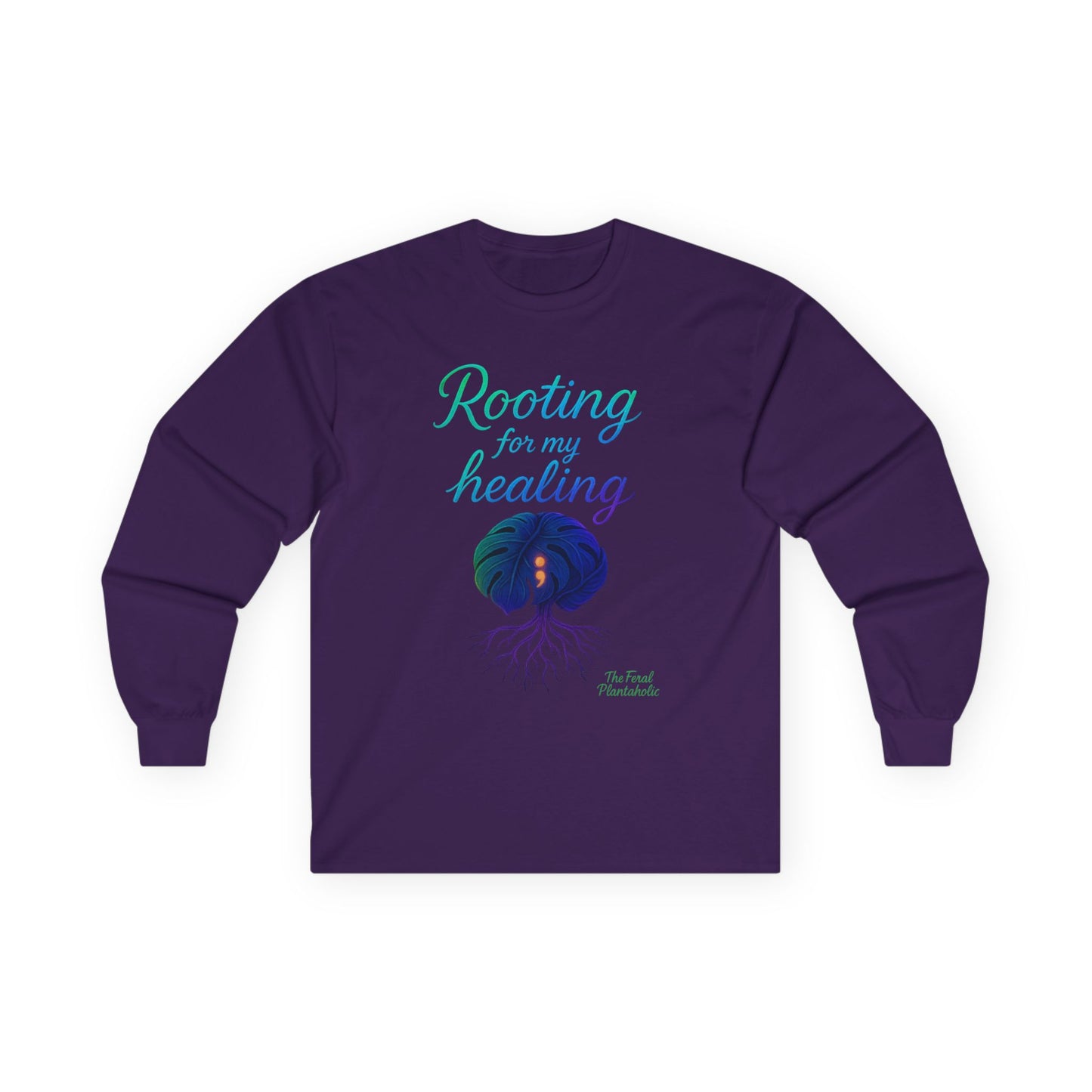 Healing In Spirit Long Sleeve Tee, Unisex Cotton Tee, Rooting for My Healing Shirt, Wellness Gift, Mindfulness Apparel, Self-Care Clothing