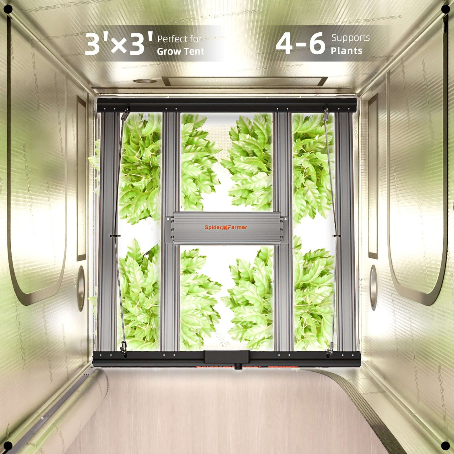 Spider Farmer G3000 LED Grow Light + 3' x 3' Grow Tent + 4" Inline Fan Combo with Temperature and Humidity Controller + 6" Clip Fan
