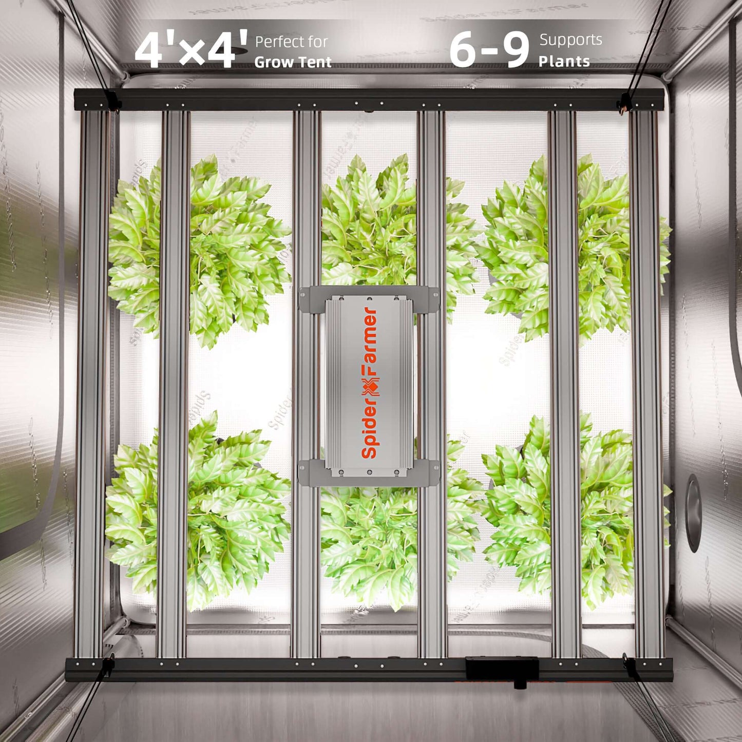Spider Farmer G5000 x 2 LED Grow Lights + 4' x 8' Grow Tent + 6" Inline Fan Combo with Temperature and Humidity Controller + 6" Clip Fan