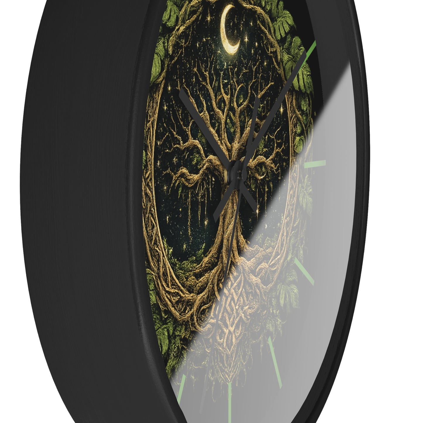 Celtic Tree of Life Wall Clock — Moonlit Night Woodland Decor