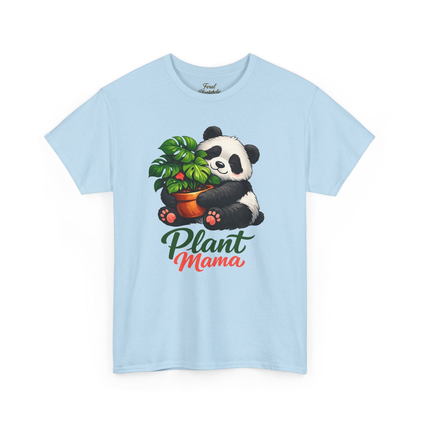 Plant Mama T-Shirt — Cute Panda Holding Potted Plant | Gardener Gift