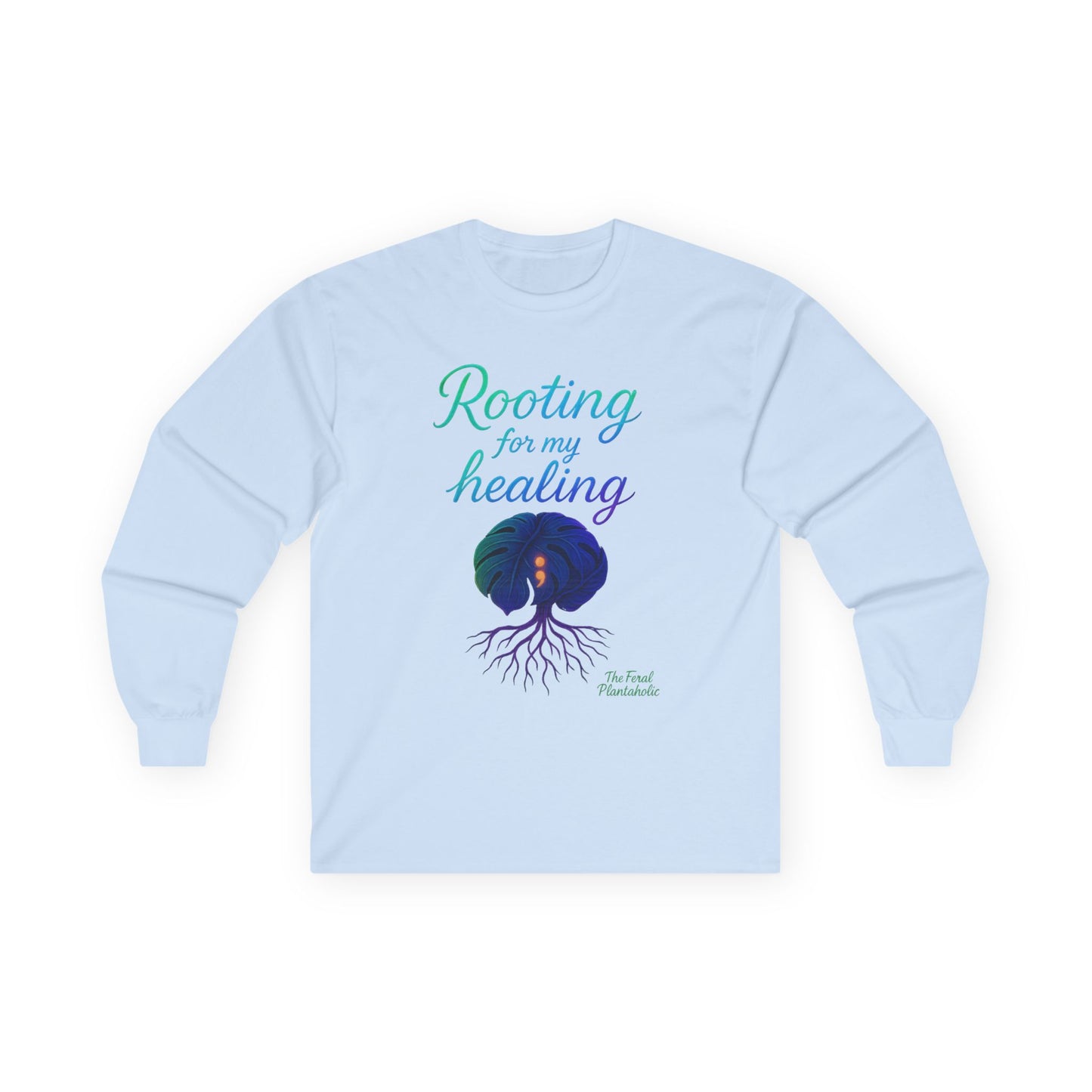 Healing In Spirit Long Sleeve Tee, Unisex Cotton Tee, Rooting for My Healing Shirt, Wellness Gift, Mindfulness Apparel, Self-Care Clothing
