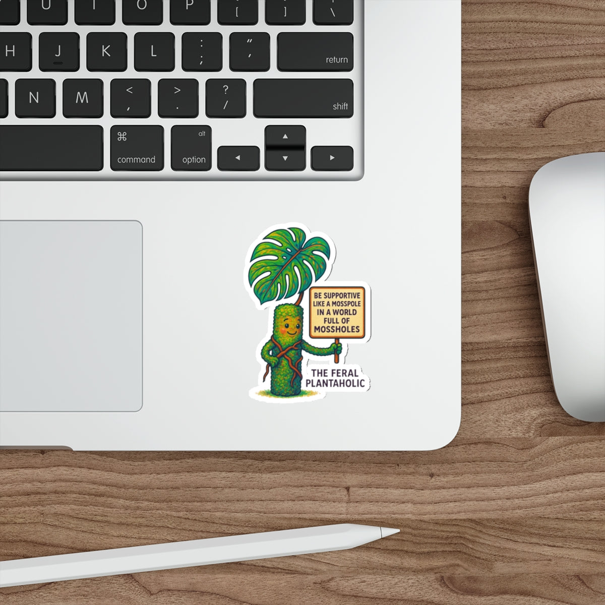 Supportive Mosspole Die-Cut Stickers - Feral Plantaholic Design