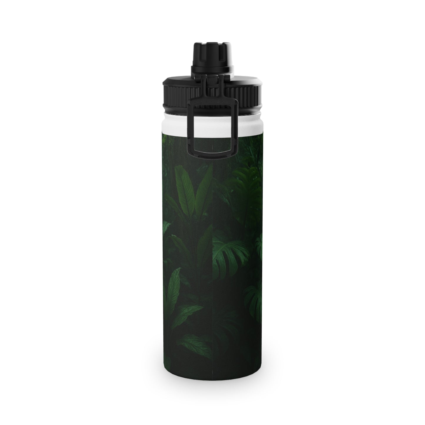 Stainless Steel Water Bottle — Dark Jungle Ferns Sports Lid (Insulated Sports Bottle)