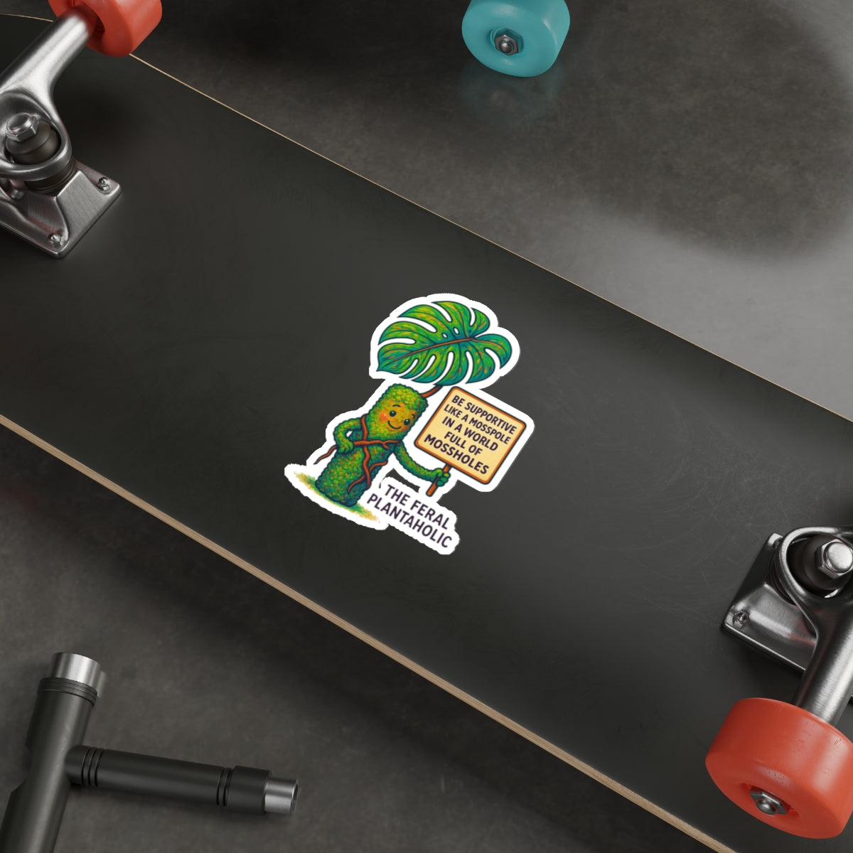 Supportive Mosspole Die-Cut Stickers - Feral Plantaholic Design