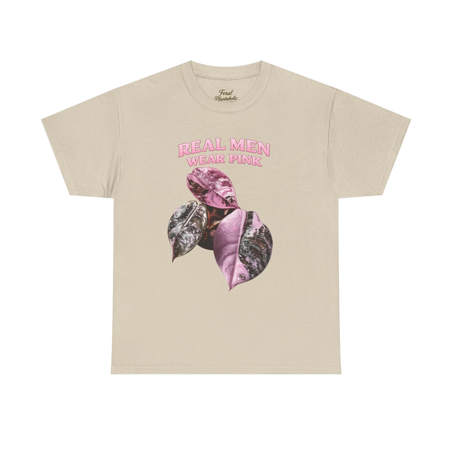 Real Men Wear Pink T-Shirt – Vintage Pink Leaf Graphic Tee