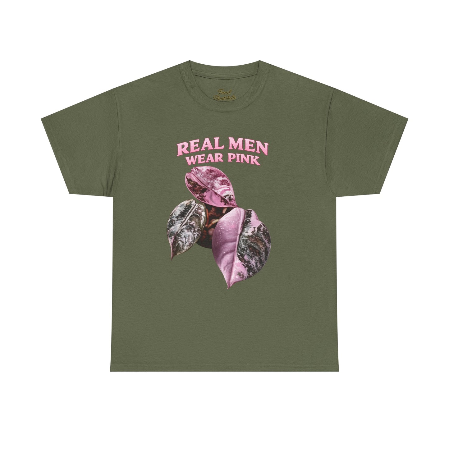 Real Men Wear Pink T-Shirt – Vintage Pink Leaf Graphic Tee