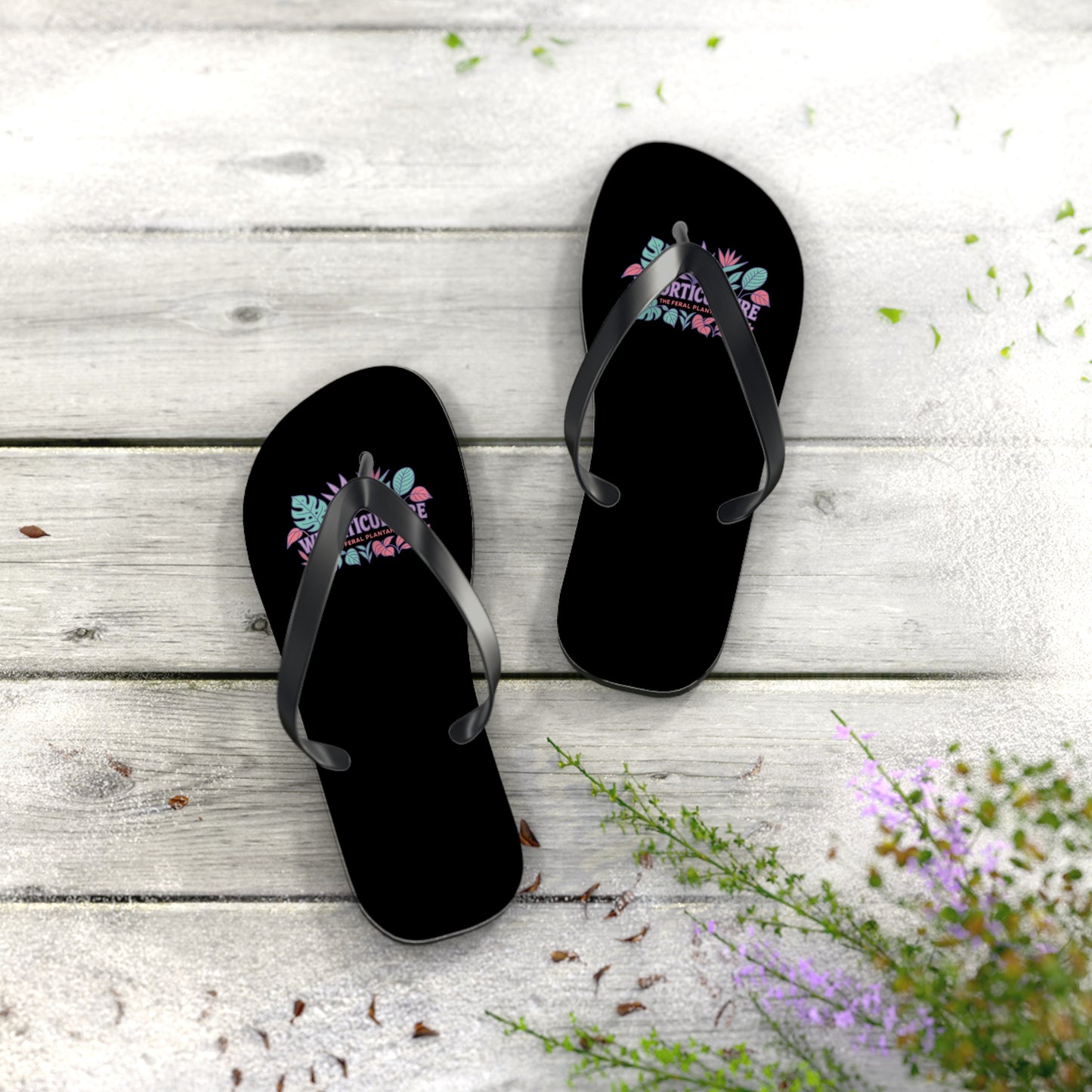 Horticulture Flip Flops, Summer Sandals for Garden Lovers, Beach Wear, Plant Enthusiast Gift, Vacation Footwear, Floral Sandals