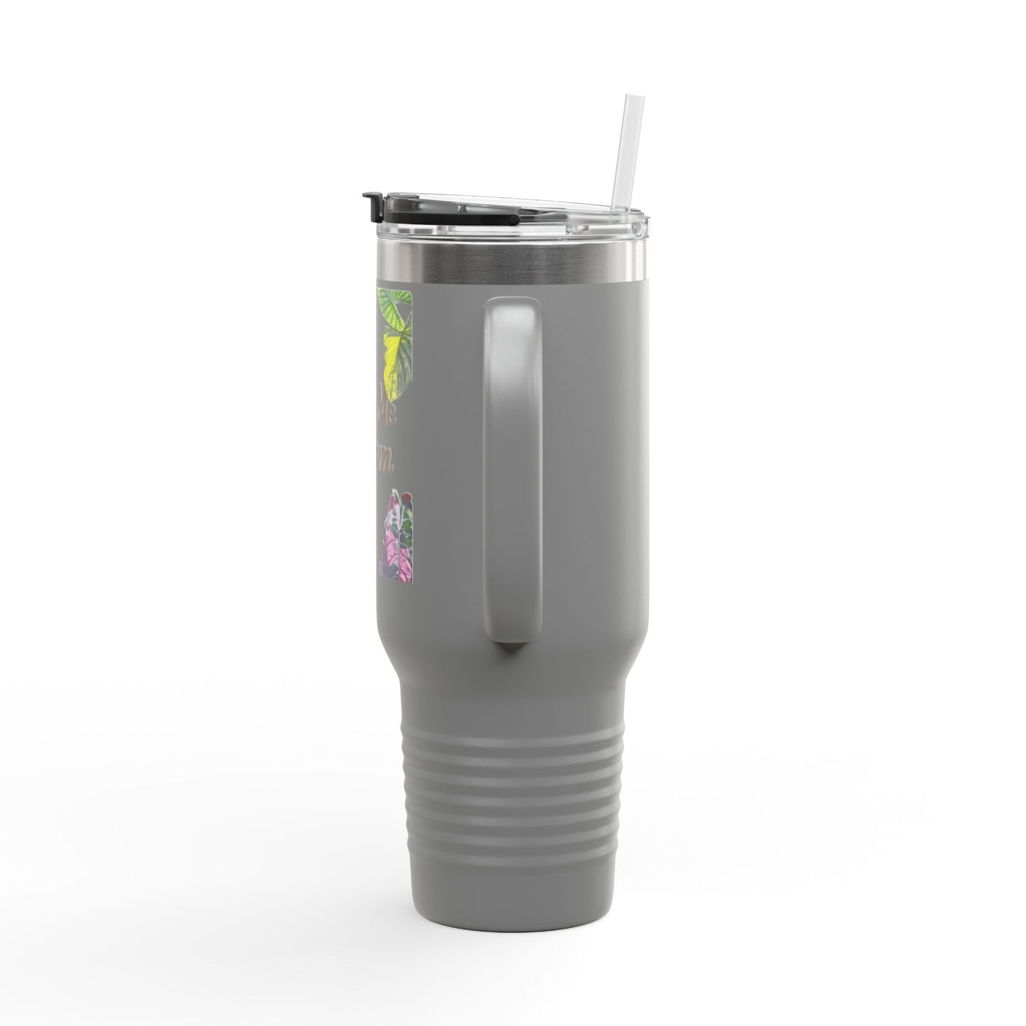 40oz Insulated Travel Mug — "Make Me Calm" Botanical Design