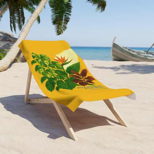 Tropical Botanical Beach Towel - Perfect for Summer Fun, Pool Parties, Vacation Vibes, Personalized Gift, Nature Lover's Accessory