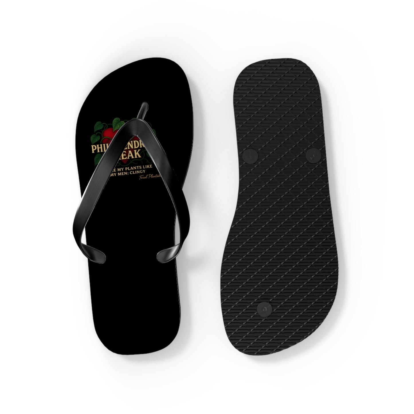 Philodendron Themed Flip Flops - Fun Summer Footwear, Beach Essentials, Gift for Fruit Lovers, Casual Sandals, Summer Vibes