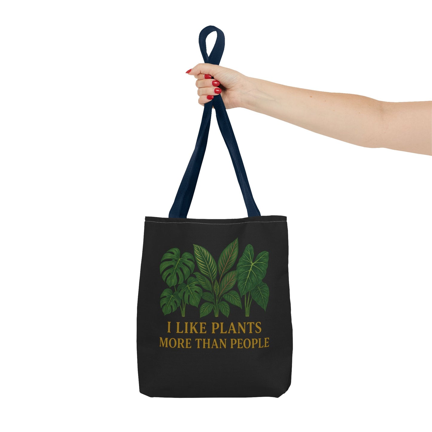Plant Lover Tote Bag — “I Like Plants More Than People” Botanical Canvas Tote