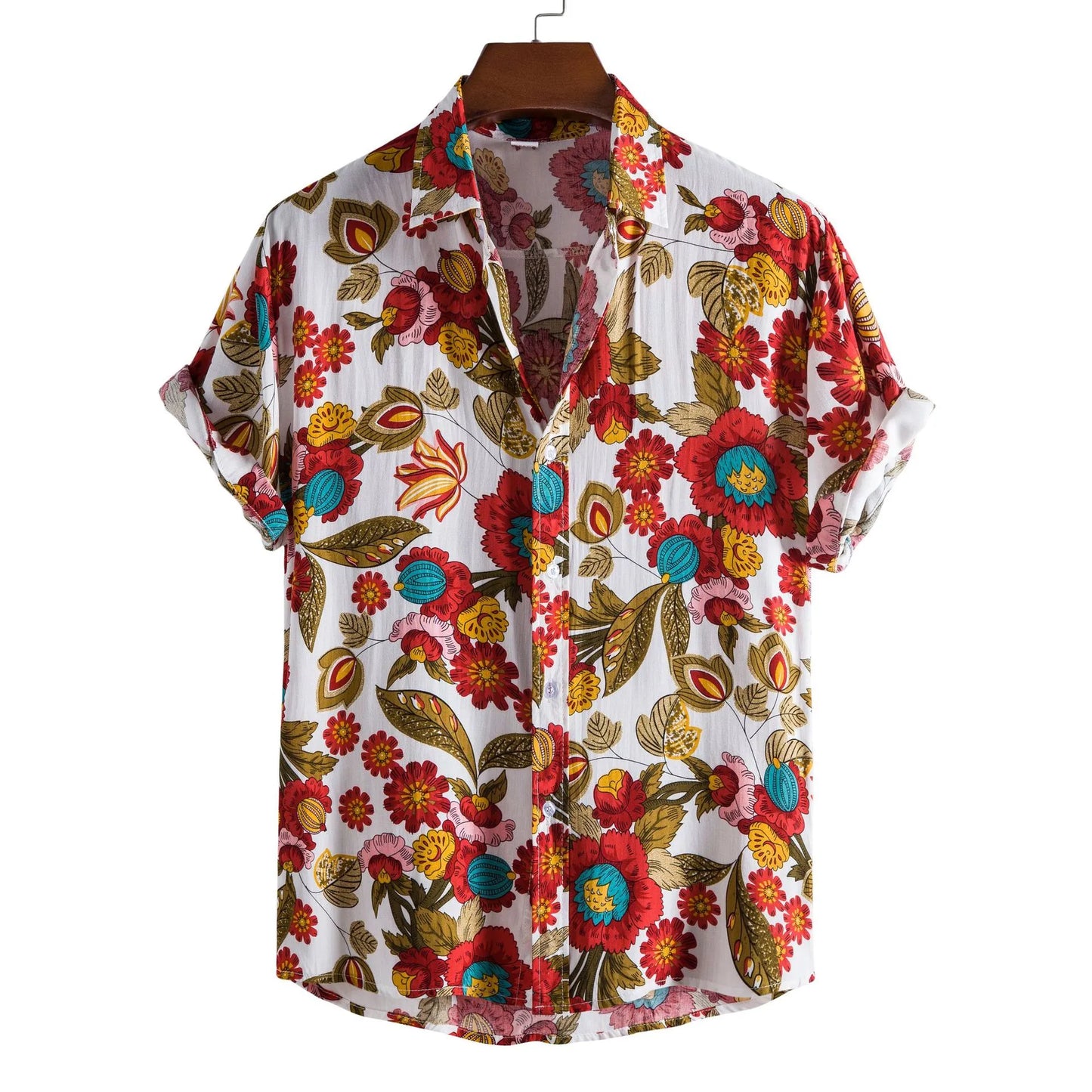 Button Down Tropical Floral Shirt