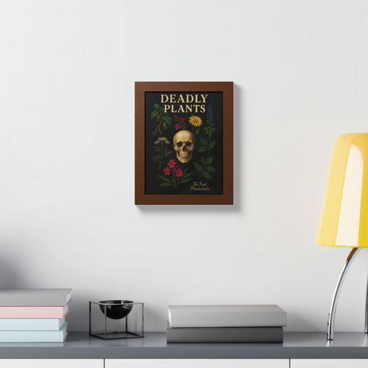 Deadly Plants Botanical Skull Framed Poster — Vintage Poisonous Plant Art