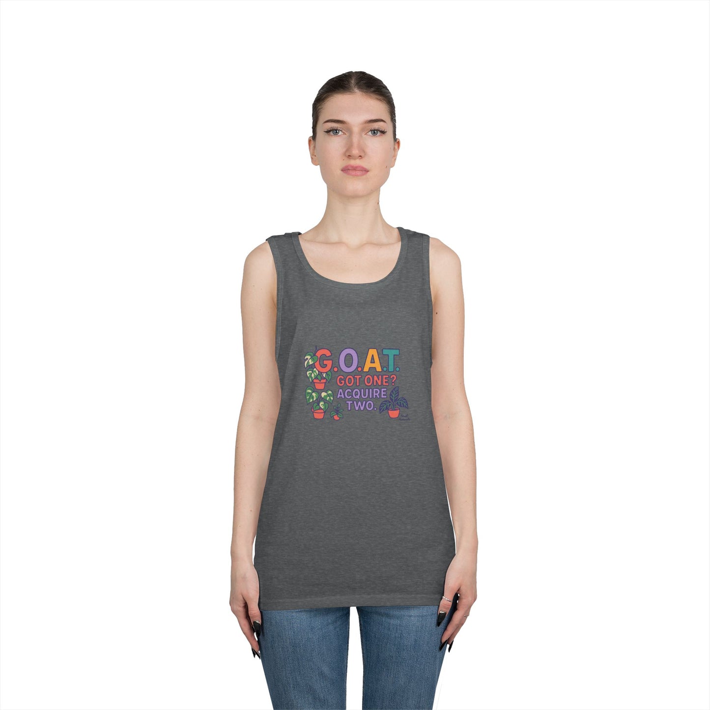 GOAT Tank Top - Unisex Heavy Cotton, Fun Graphic, Perfect for Summer, Casual Wear, Gift for Plant Lovers, St. Patrick's Day, Housewarming